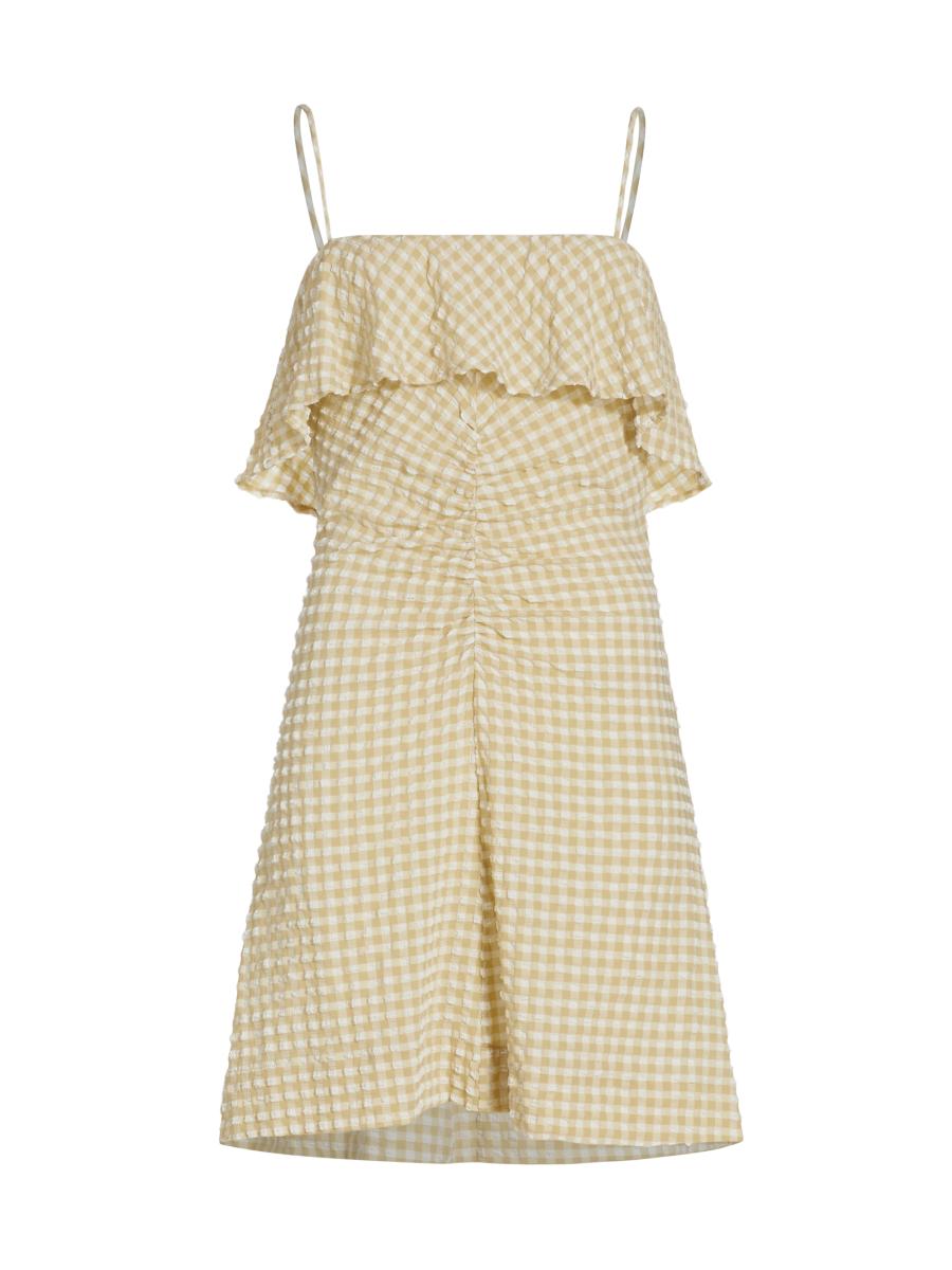Ganni Stretch Seersucker Minidress | Saks Fifth Avenue