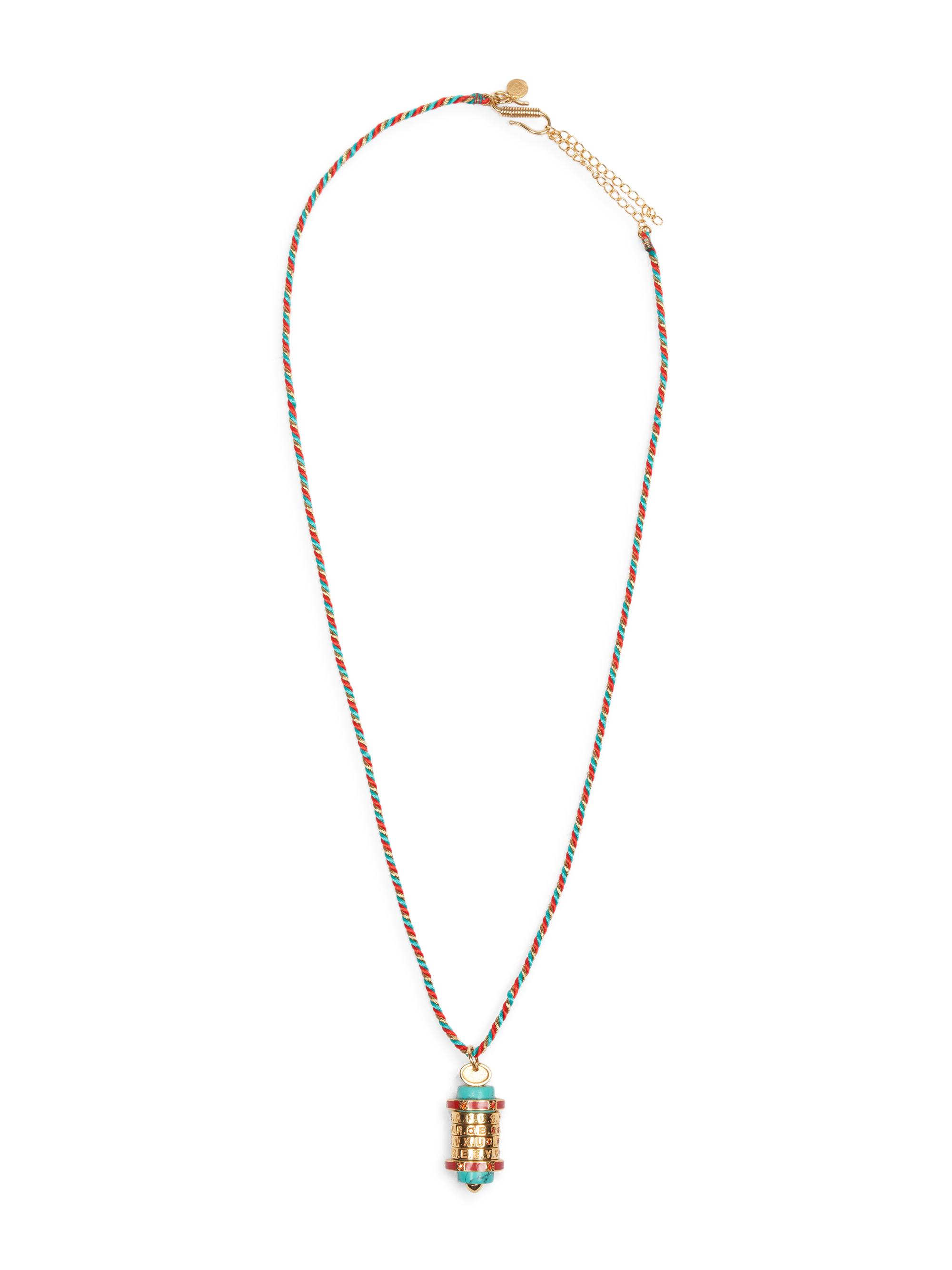 Caroline de Benoist Women's Mot De Passe 18K-Gold-Plated & Mixed-Media Pendant Necklace - Turquoise