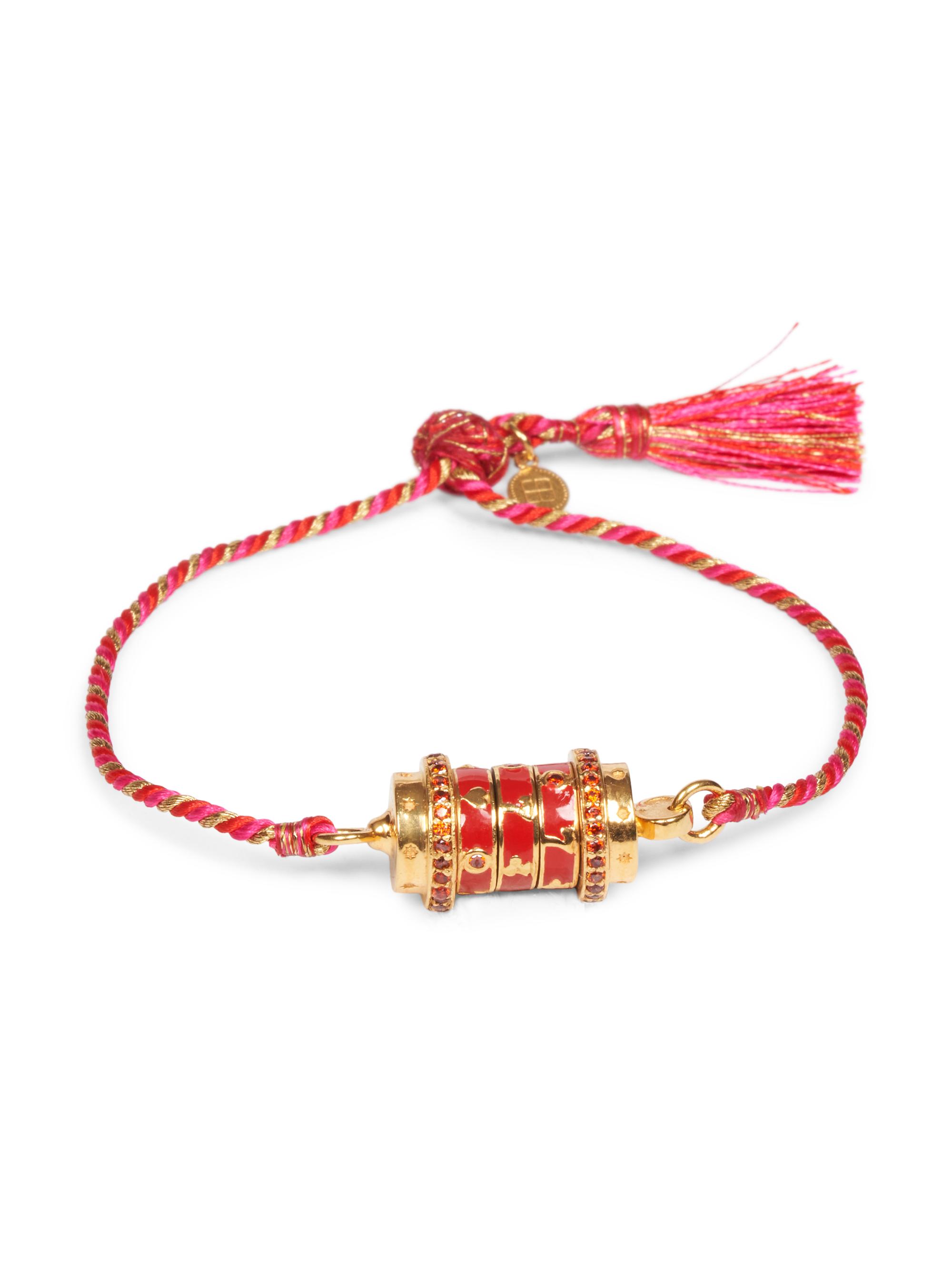 Caroline de Benoist Women's Mot De Passe Jackpot 18K-Gold-Plated, Enamel & Zircon Bracelet - Red