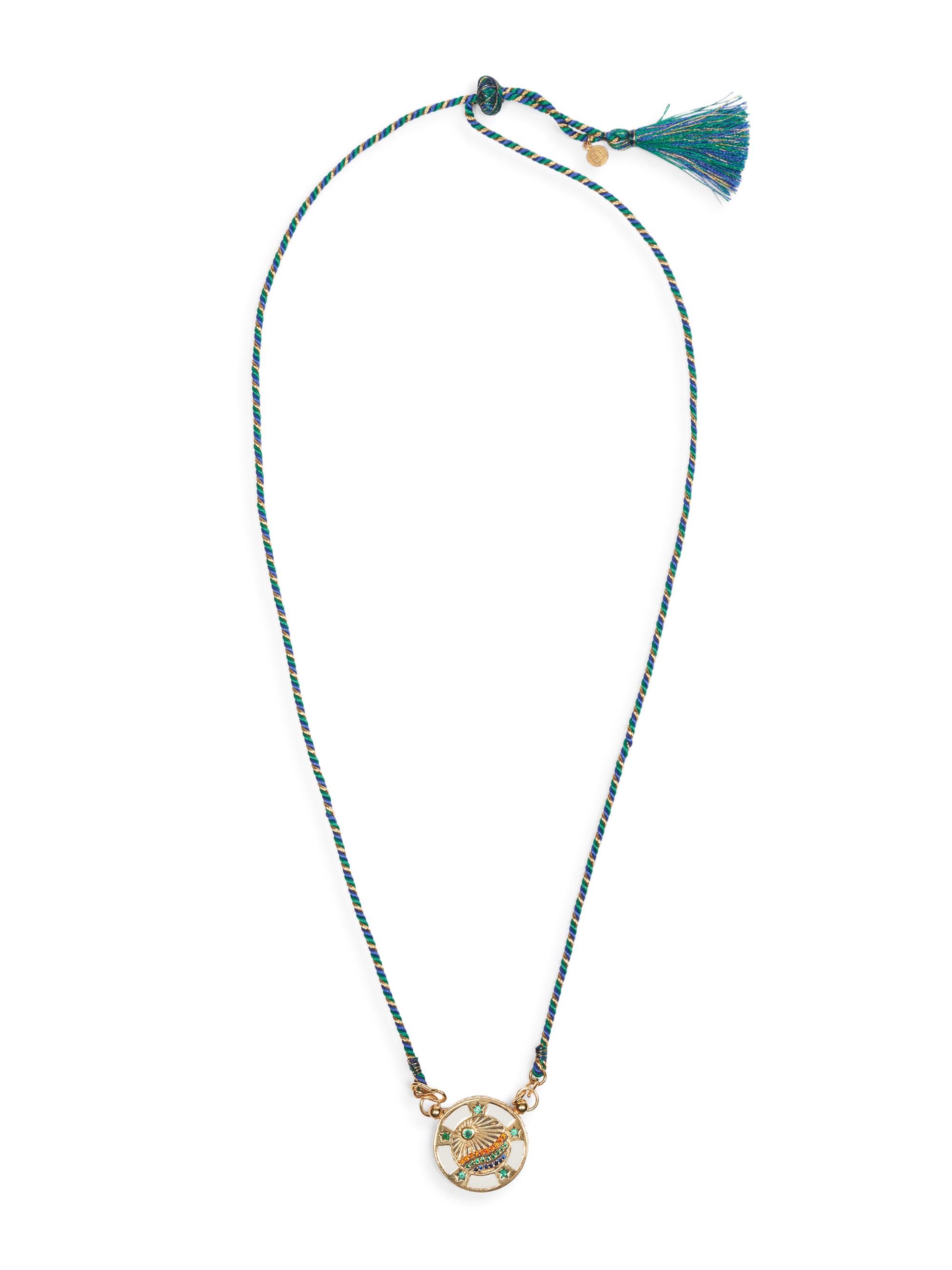 Caroline de Benoist Women's California 18K-Gold-Plated, Enamel & Zircon Pendant Necklace - White