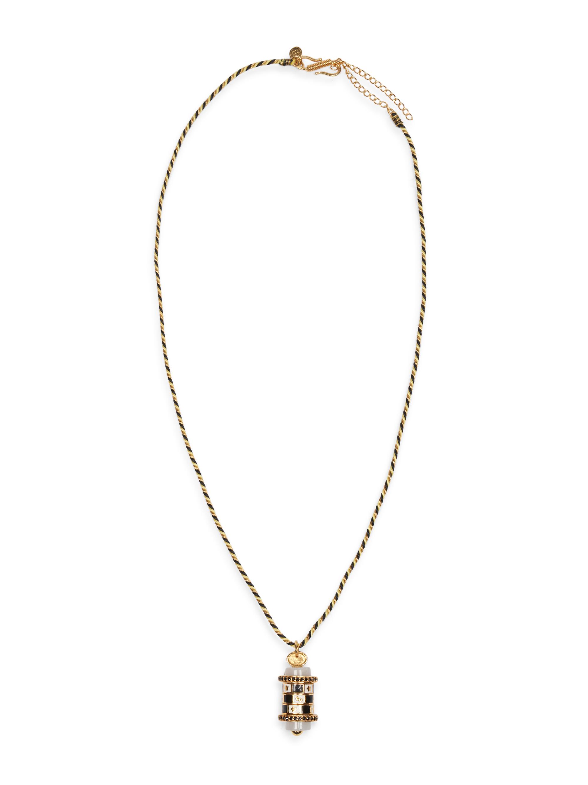 Caroline de Benoist Women's Mot De Passe 18K Gold-Plated, Enamel, White Agate & Zircon Pendant Necklace - Pink