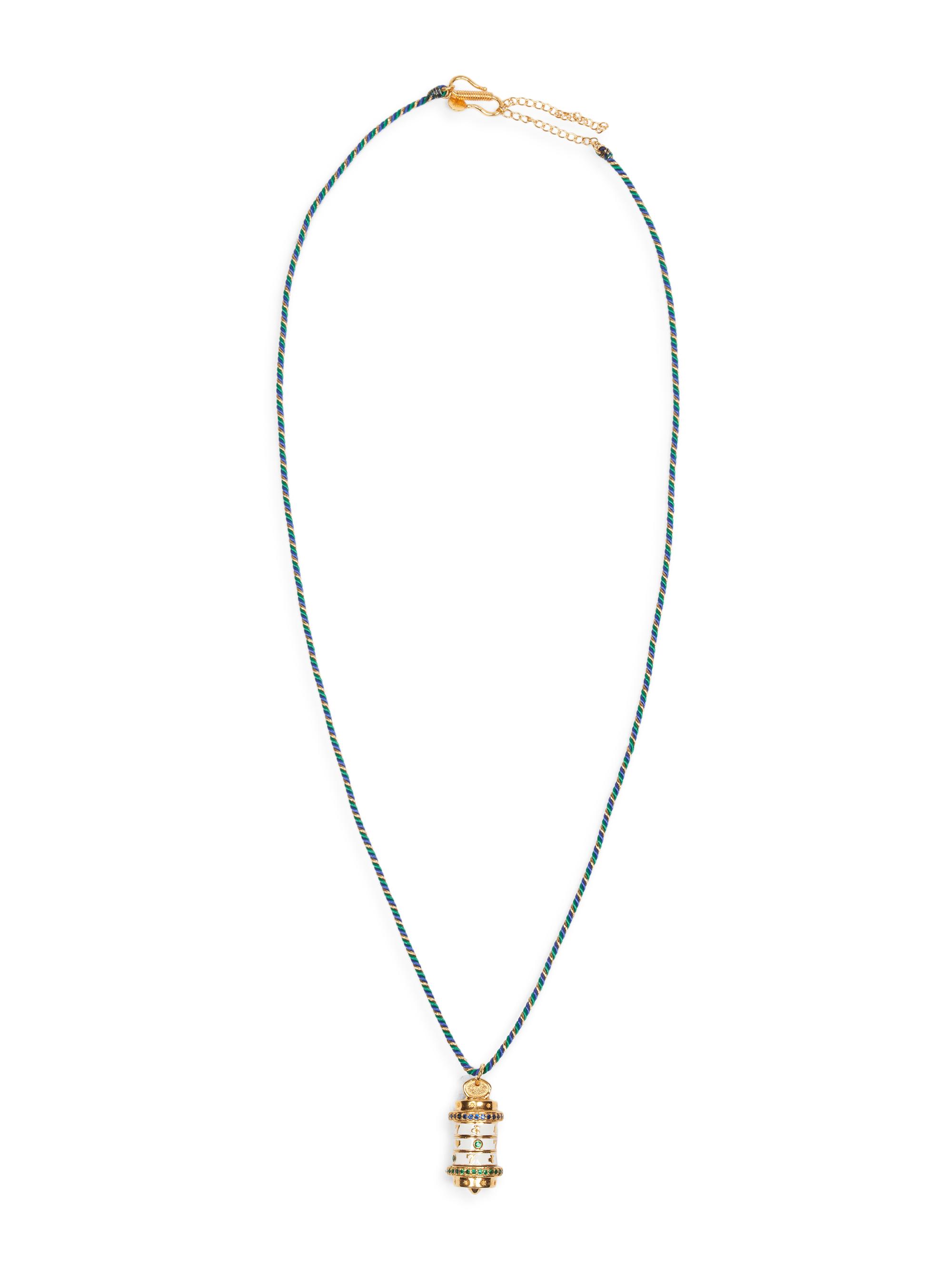 Caroline de Benoist Women's Mot De Passe Jackpot 18K-Gold-Plated, Enamel & Zircon Pendant Necklace - Green