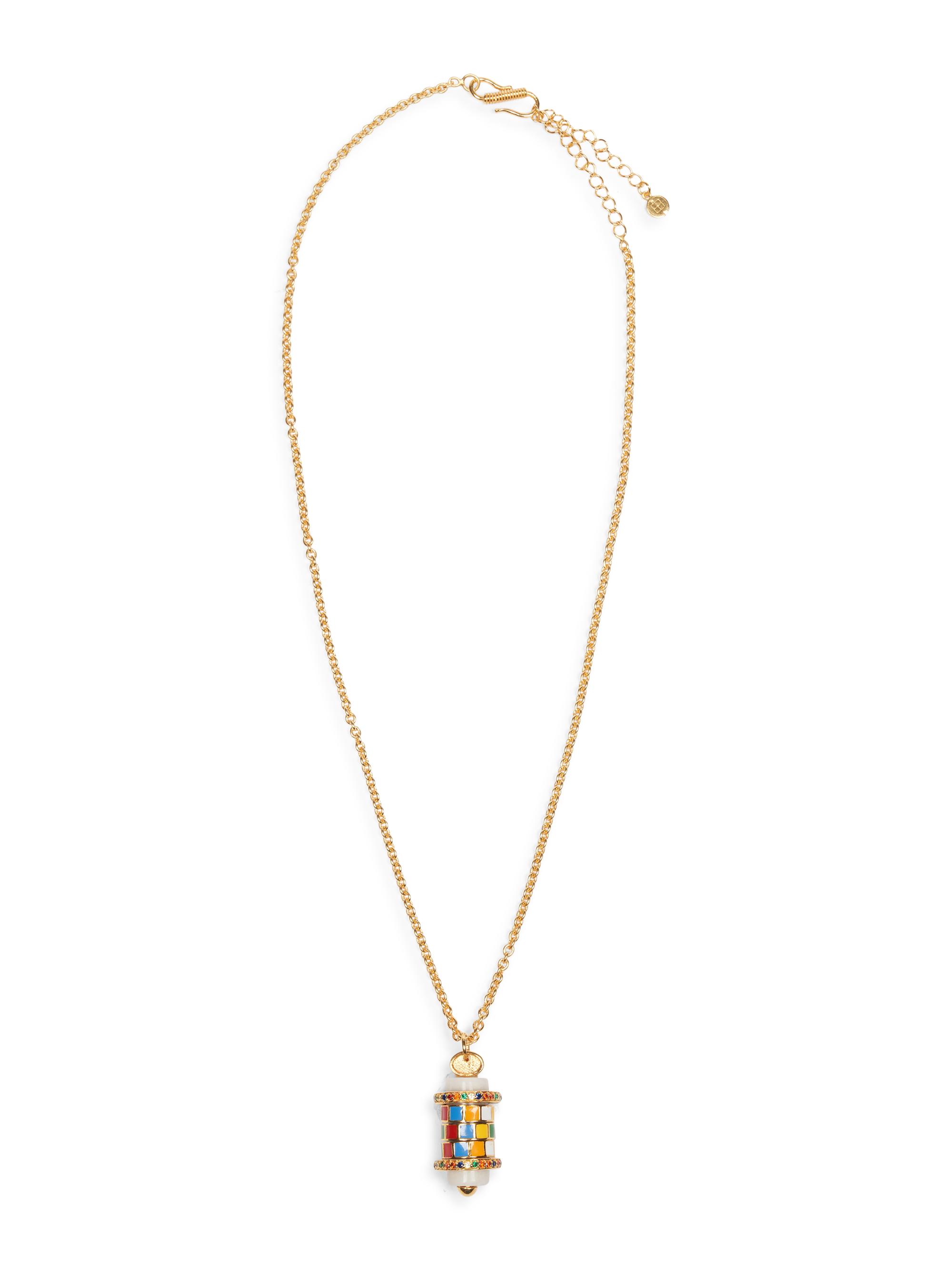 Caroline de Benoist Women's Mot De Passe Arlequin 18K-Gold-Plated & Mixed-Media Pendant Necklace