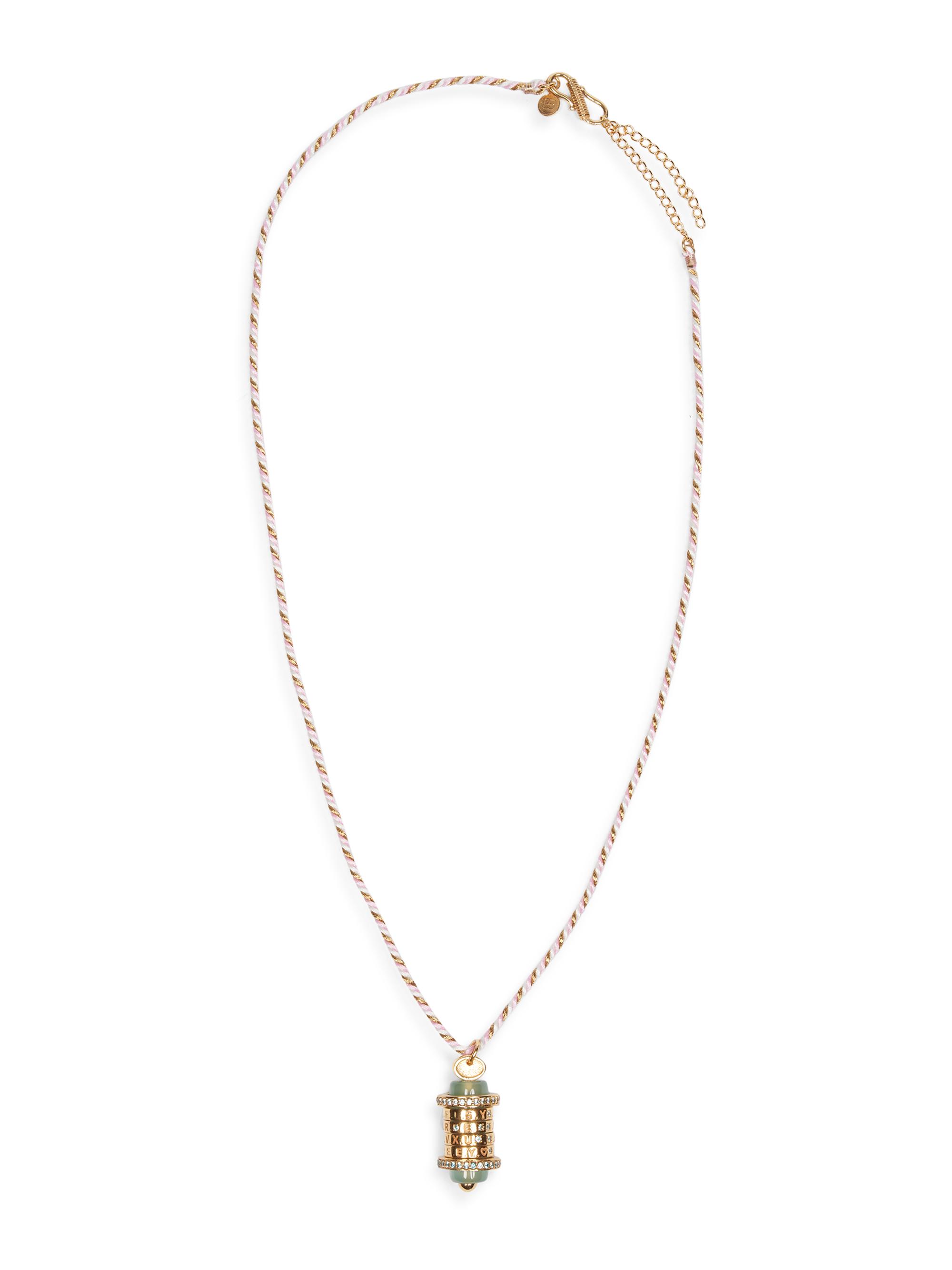 Caroline de Benoist Women's Mot De Passe 18K-Gold-Plated, Zircon & Aqua Calcedony Pendant Necklace - Blue