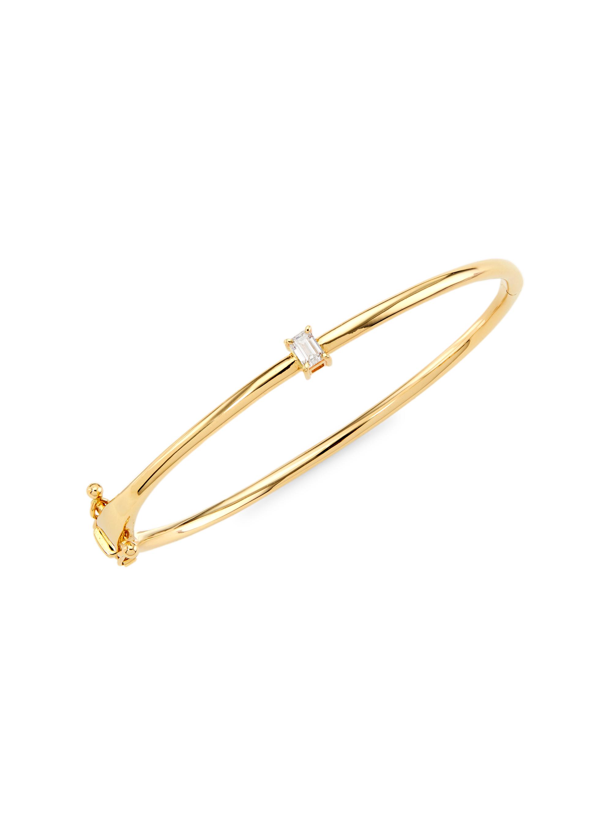 Saks Fifth Avenue Collection Women's 14K Yellow Gold & 0.37 TCW Diamond Hinged Bangle - Yellow Gold