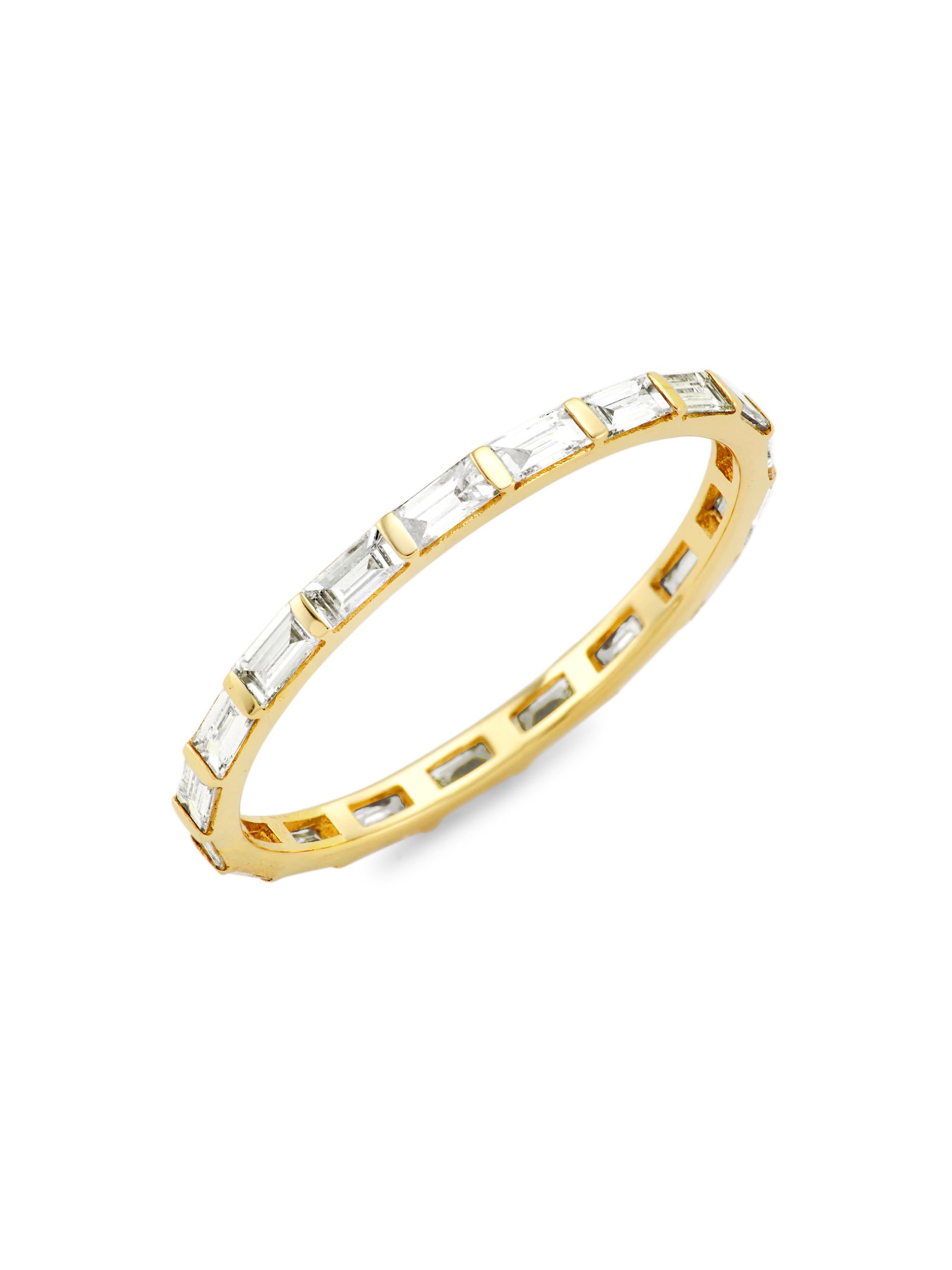 Saks Fifth Avenue Collection Women's East West 14K Yellow Gold & 0.31 TCW Diamond Baguette East West Band Ring - Yellow Gold