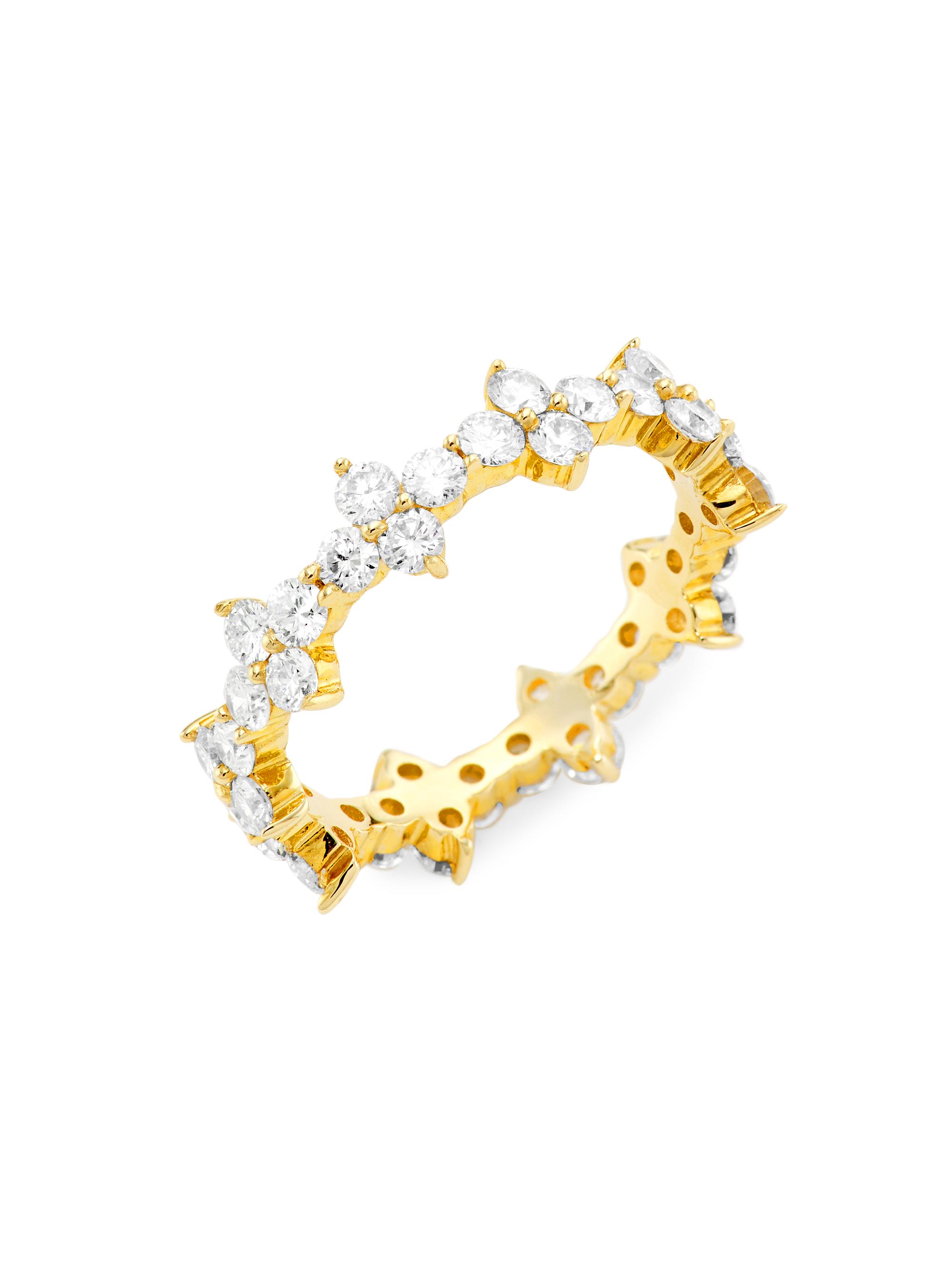 Saks Fifth Avenue Collection Women's 14K Yellow Gold & 1.18 TCW Diamond Cluster Pinky Ring - Yellow Gold