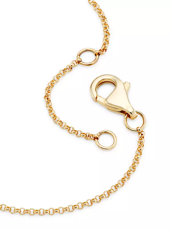 14K Yellow Gold, Emerald & 0.37 TCW Diamond Crescent Moon Pendant Necklace