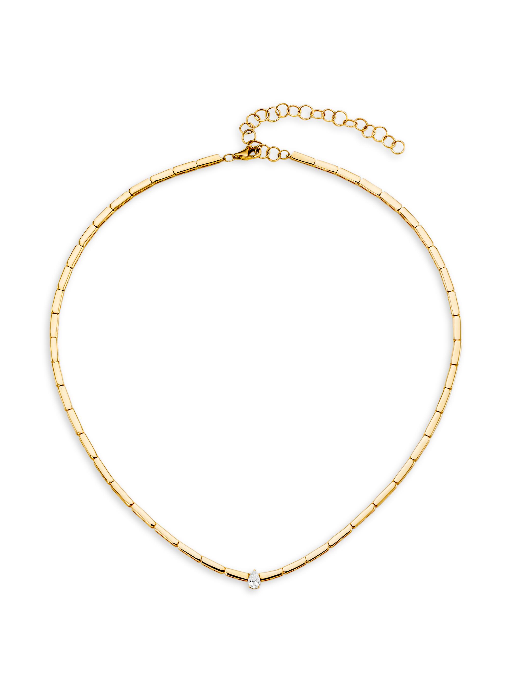 Saks Fifth Avenue Collection Women's 14K Yellow Gold & 0.26 TCW Diamond Bar Chain Necklace - Yellow Gold