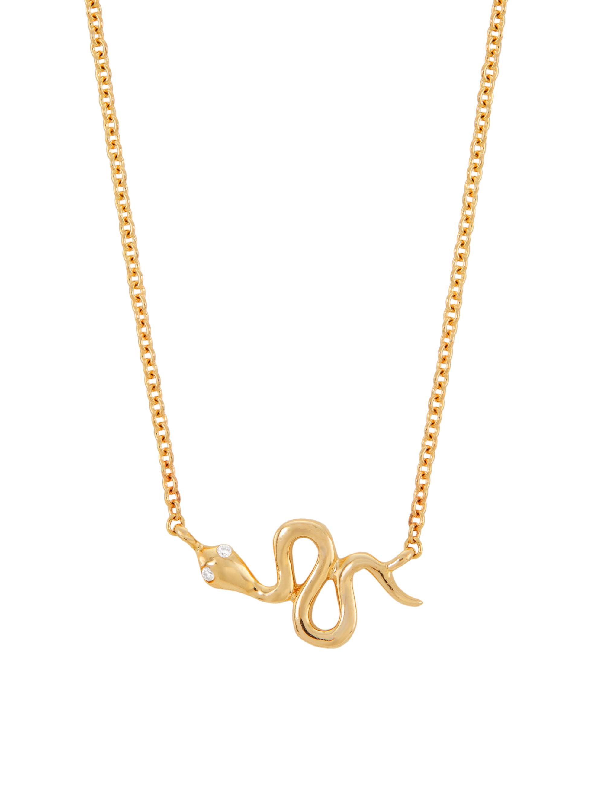 Saks Fifth Avenue Collection Women's 14K Yellow Gold & 0.05 TCW Diamond Snake Pendant Necklace - Yellow Gold