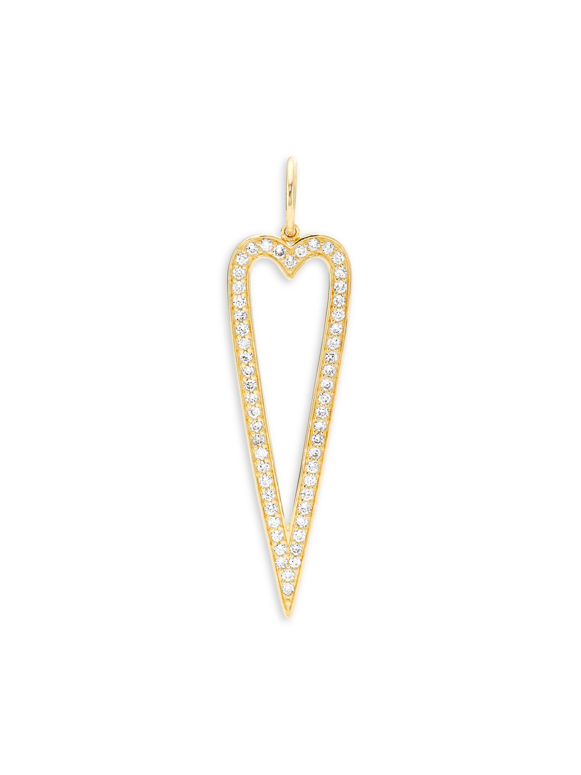 Saks Fifth Avenue Collection Women's 14K Yellow Gold & 0.5 TCW Diamond Elongated Heart Pendant - Yellow Gold
