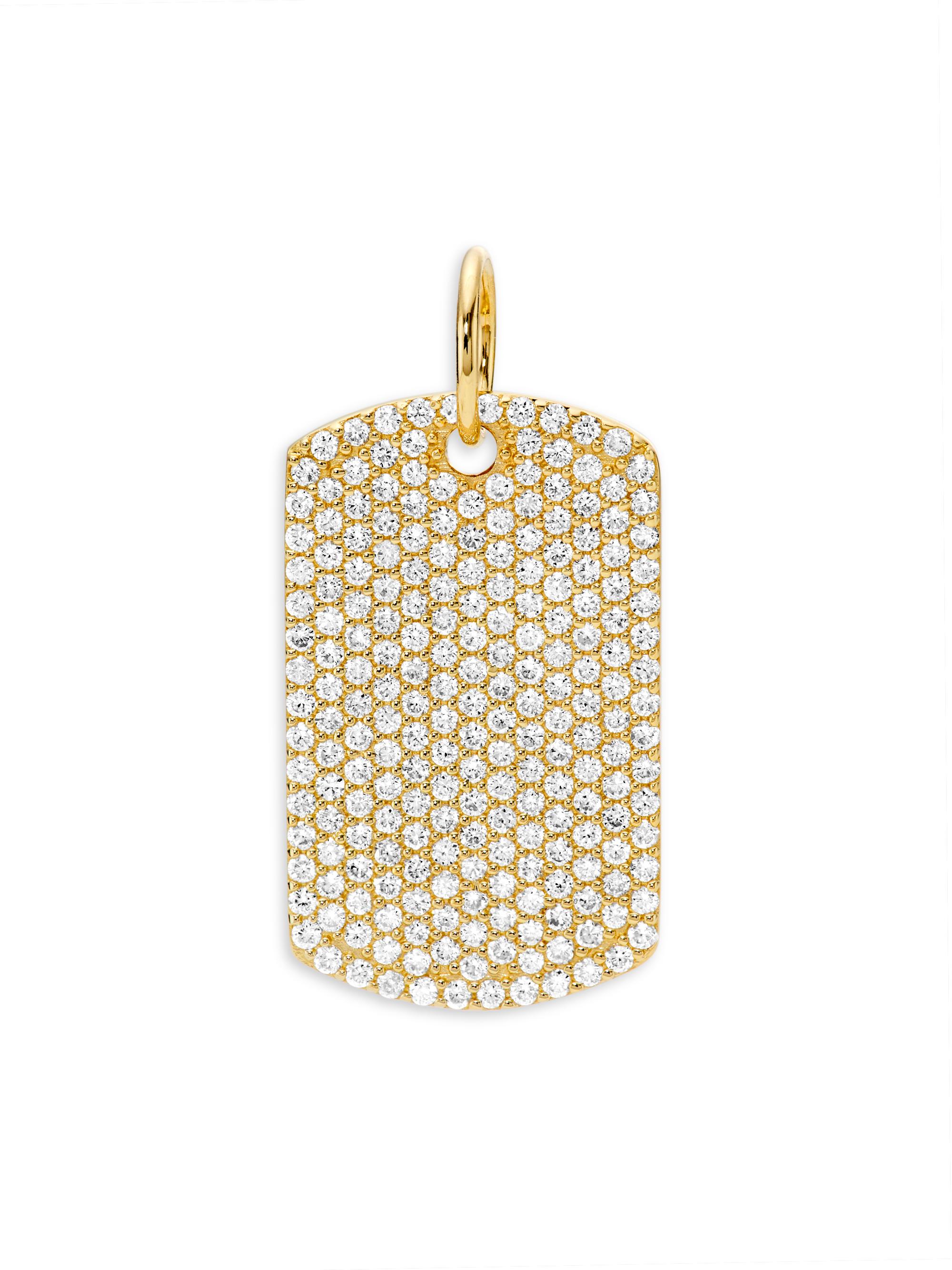 Saks Fifth Avenue Collection Women's 14K Yellow Gold & 1.6 TCW Diamond Dog Tag Pendant - Yellow Gold