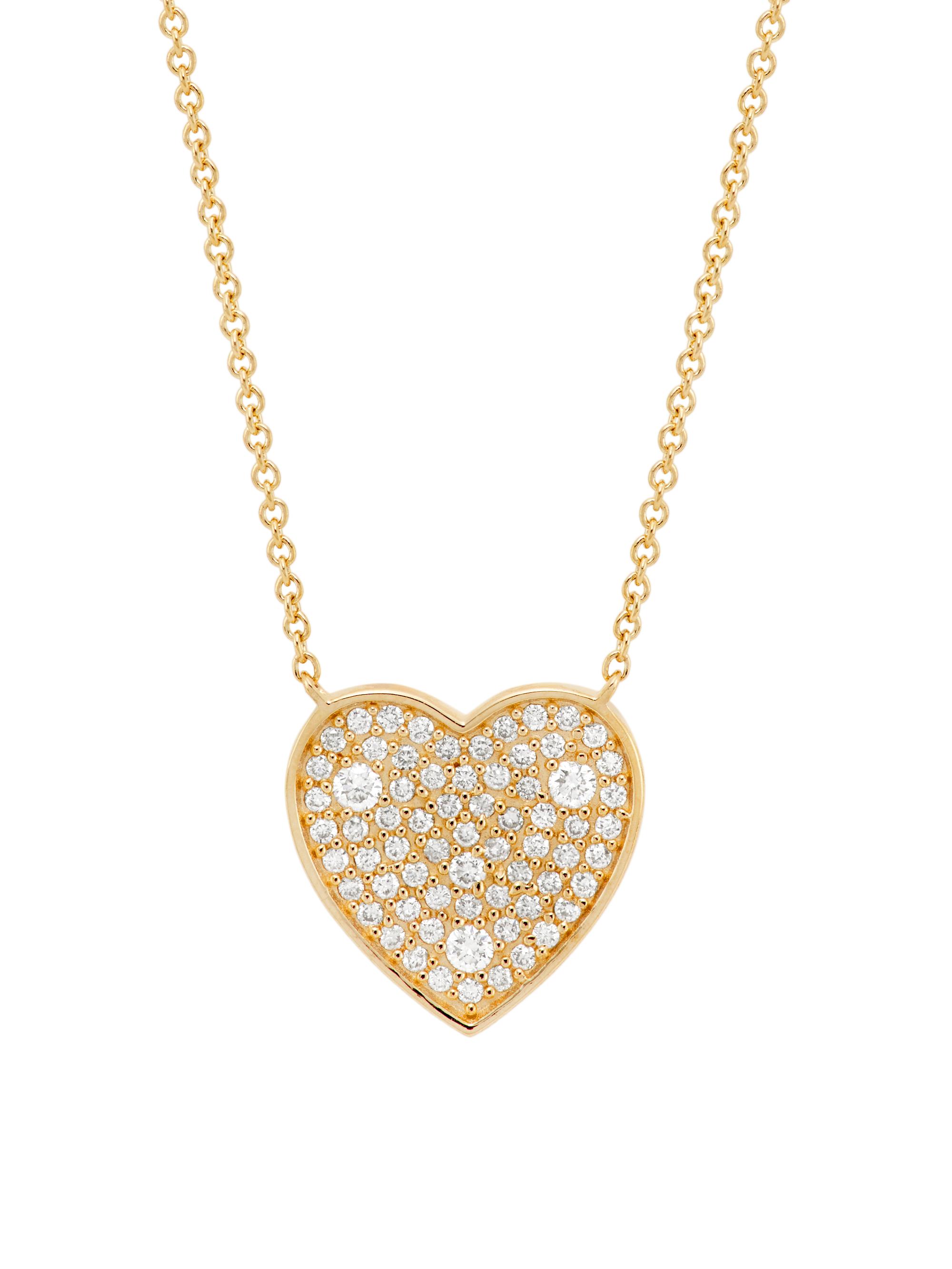 Saks Fifth Avenue Collection Women's 14K Yellow Gold & 0.26 TCW Diamond Heart Pendant Necklace - Yellow Gold