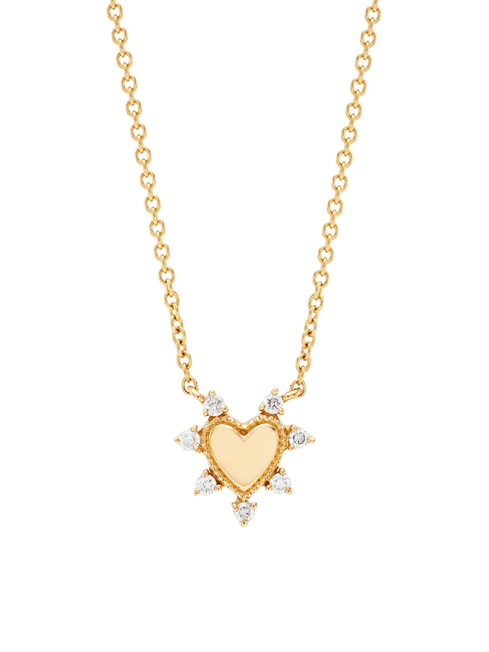 Saks Fifth Avenue Collection Women's 14K Yellow Gold & 0.05 TCW Diamond Mini Heart Pendant Necklace - Yellow Gold