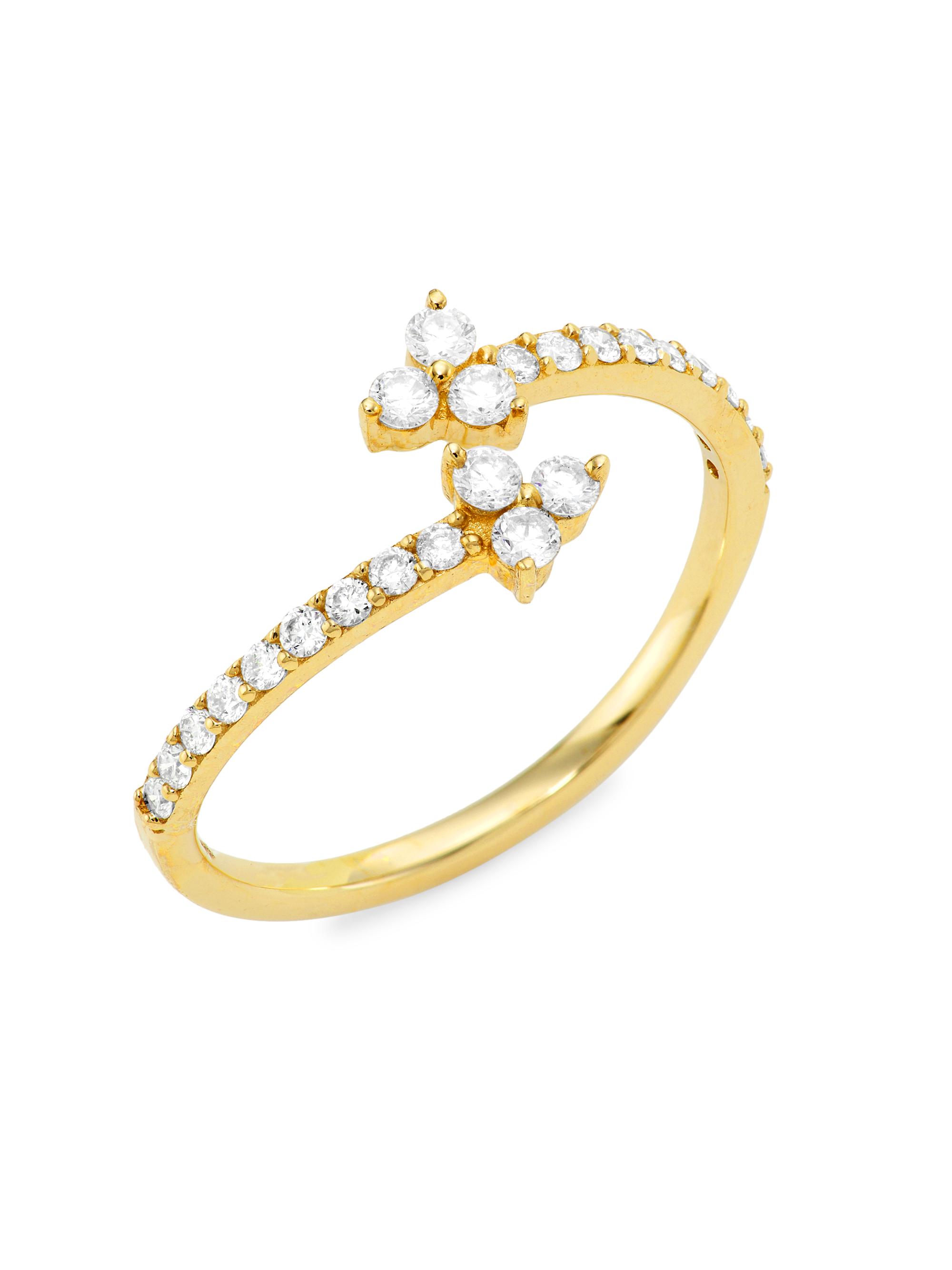 Saks Fifth Avenue Collection Women's 14K Yellow Gold & 0.321 TCW Diamond Trio Bypass Ring - Yellow Gold