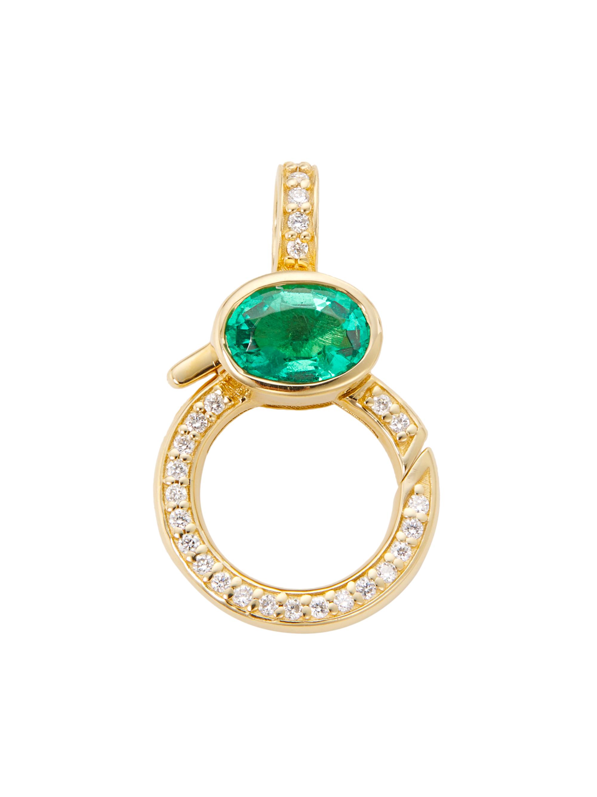 Saks Fifth Avenue Collection Women's 14K Yellow Gold, Emerald & 0.16 TCW Lobster Clasp Pendant - Gold