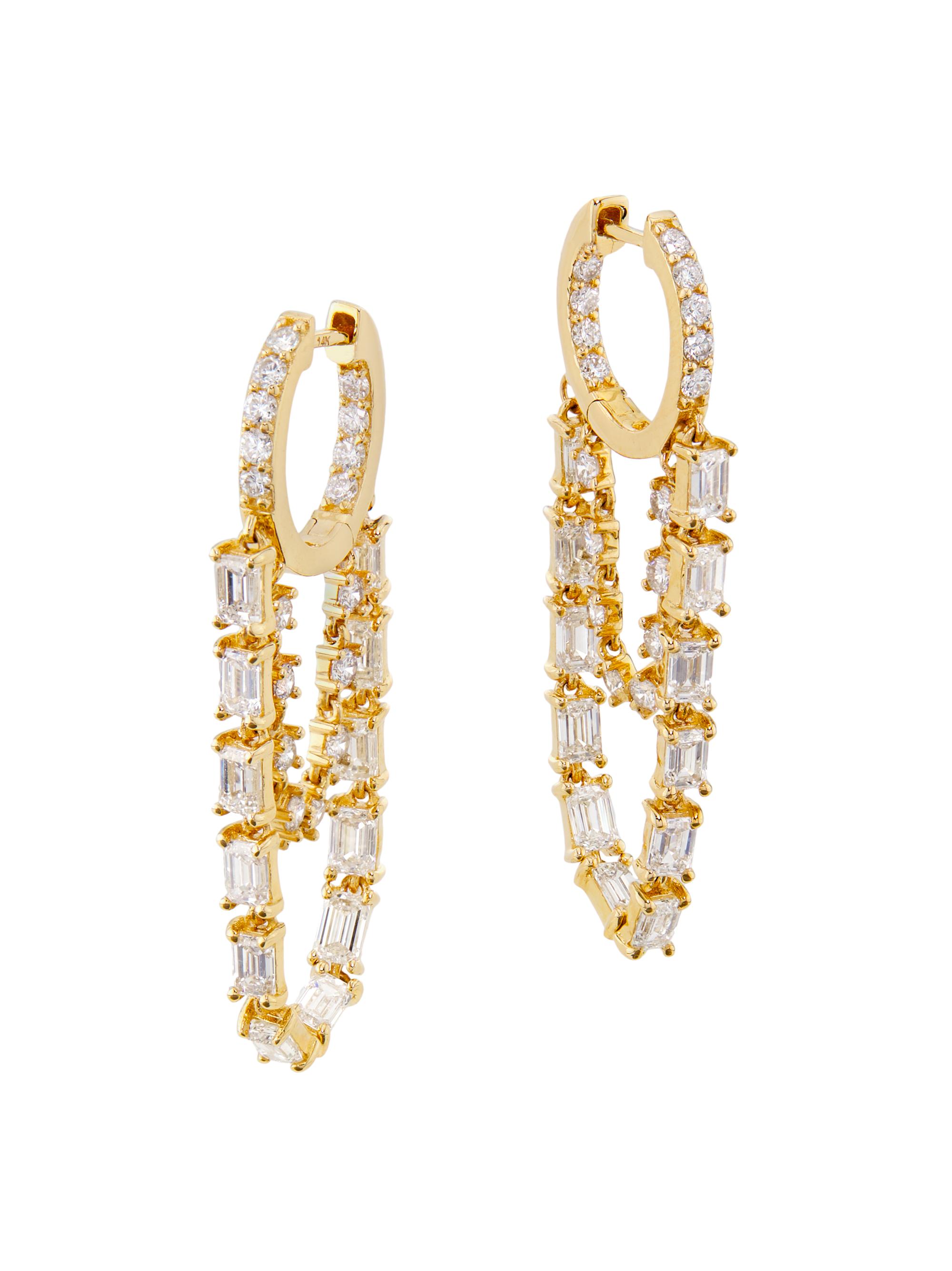 Saks Fifth Avenue Collection Women's 14K Yellow Gold & 2.7 TCW Diamond Chain Drop Earrings - Gold