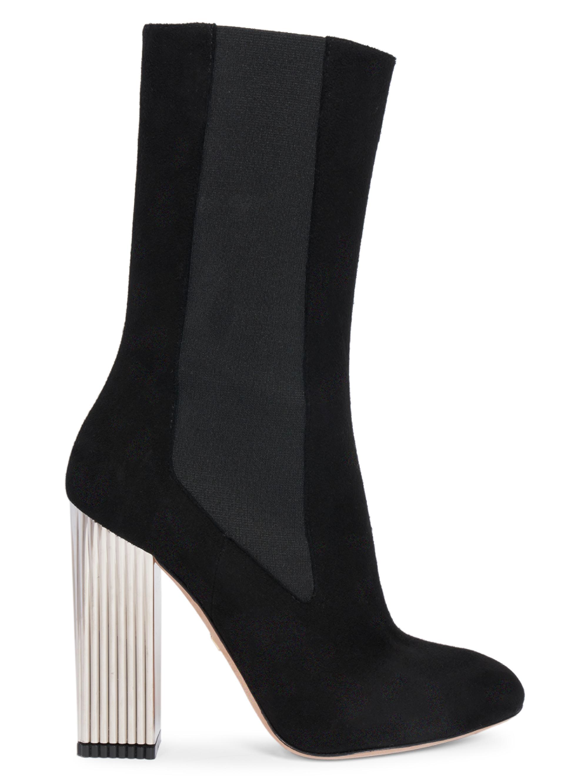 Giambattista Valli Women's 105MM Suede Metal-Heel Boots - Black