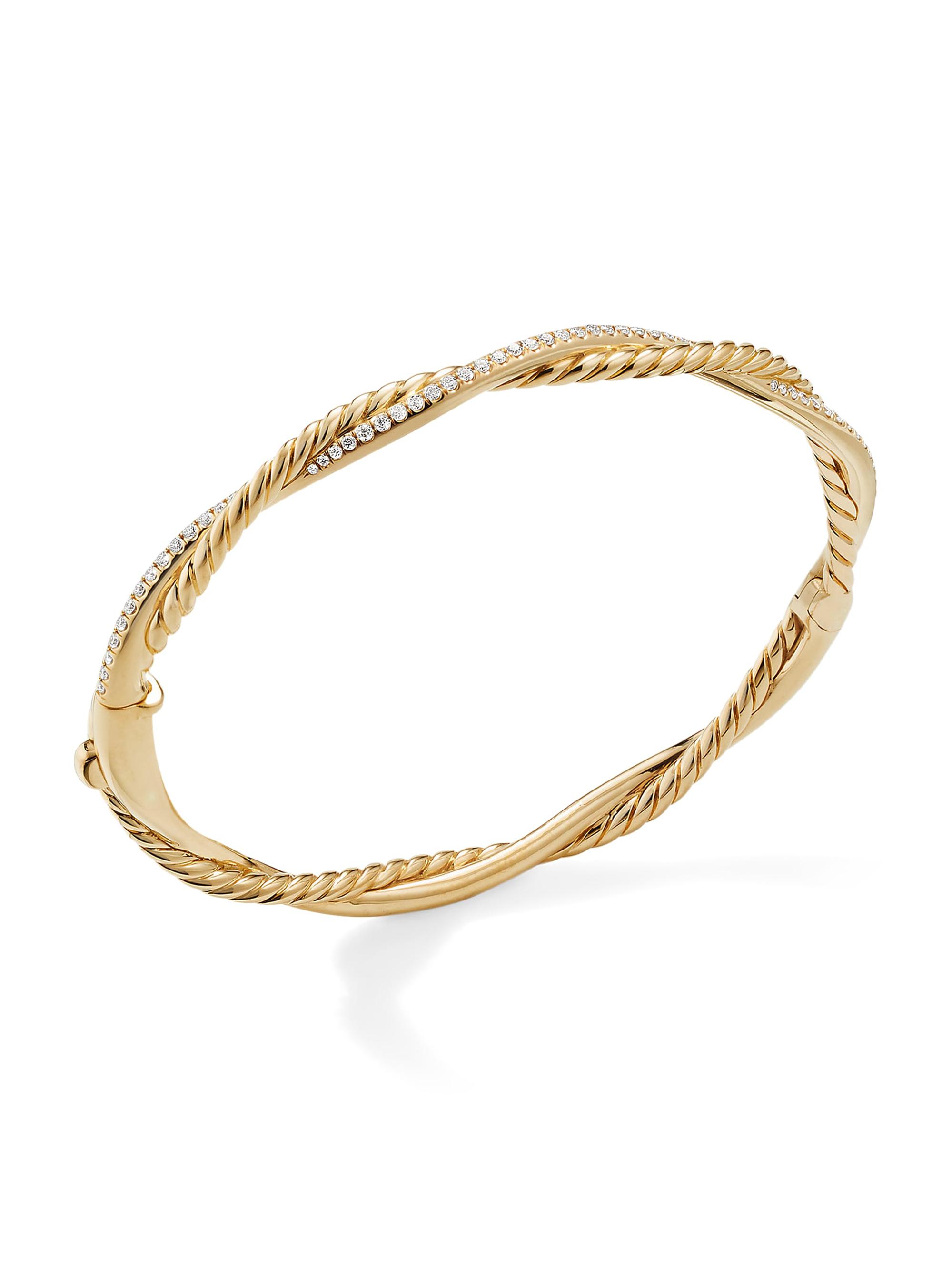 David Yurman Women's Petite Infinity Bracelet in 18K Yellow Gold - Diamond