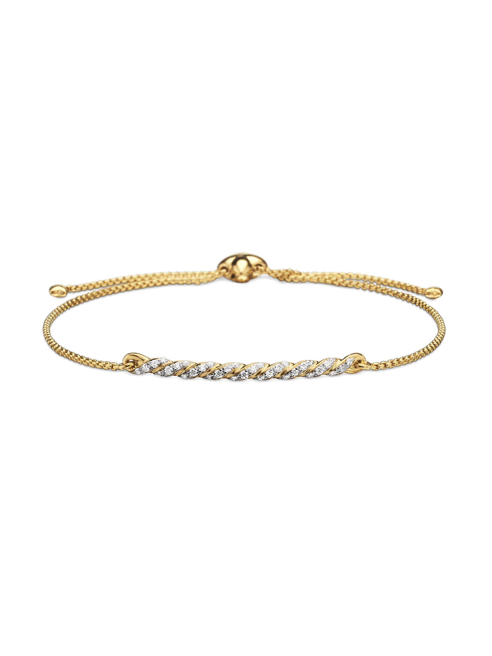 David Yurman Women's Petite Pavé Station Chain Bracelet in 18K Yellow Gold - Diamond