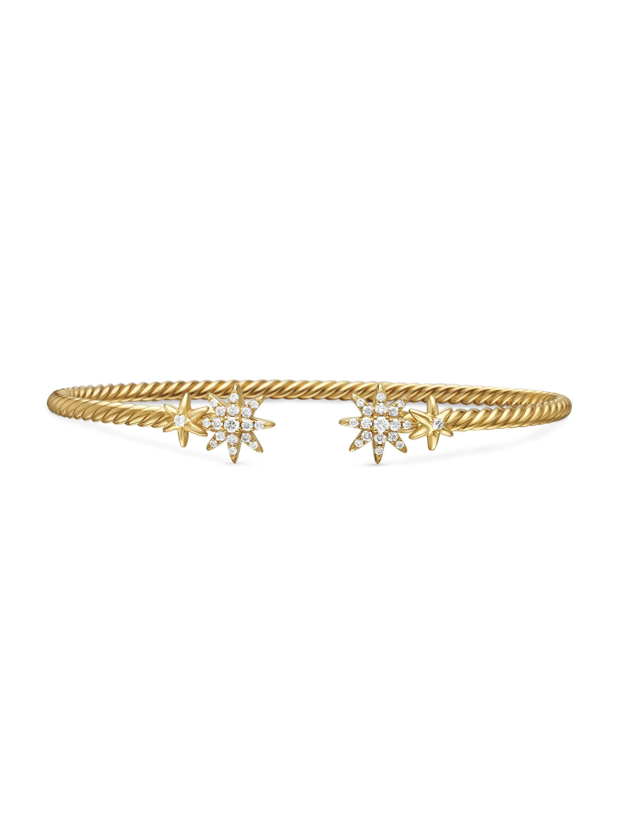 David Yurman Women's Petite Starburst Cable Bracelet in 18K Yellow Gold - Gold