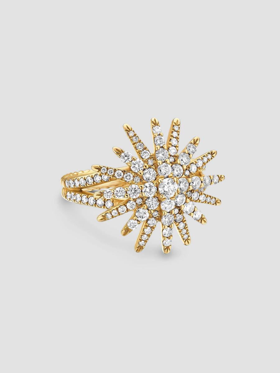 David Yurman Women's Starburst Ring In 18k Yellow Gold In Diamond