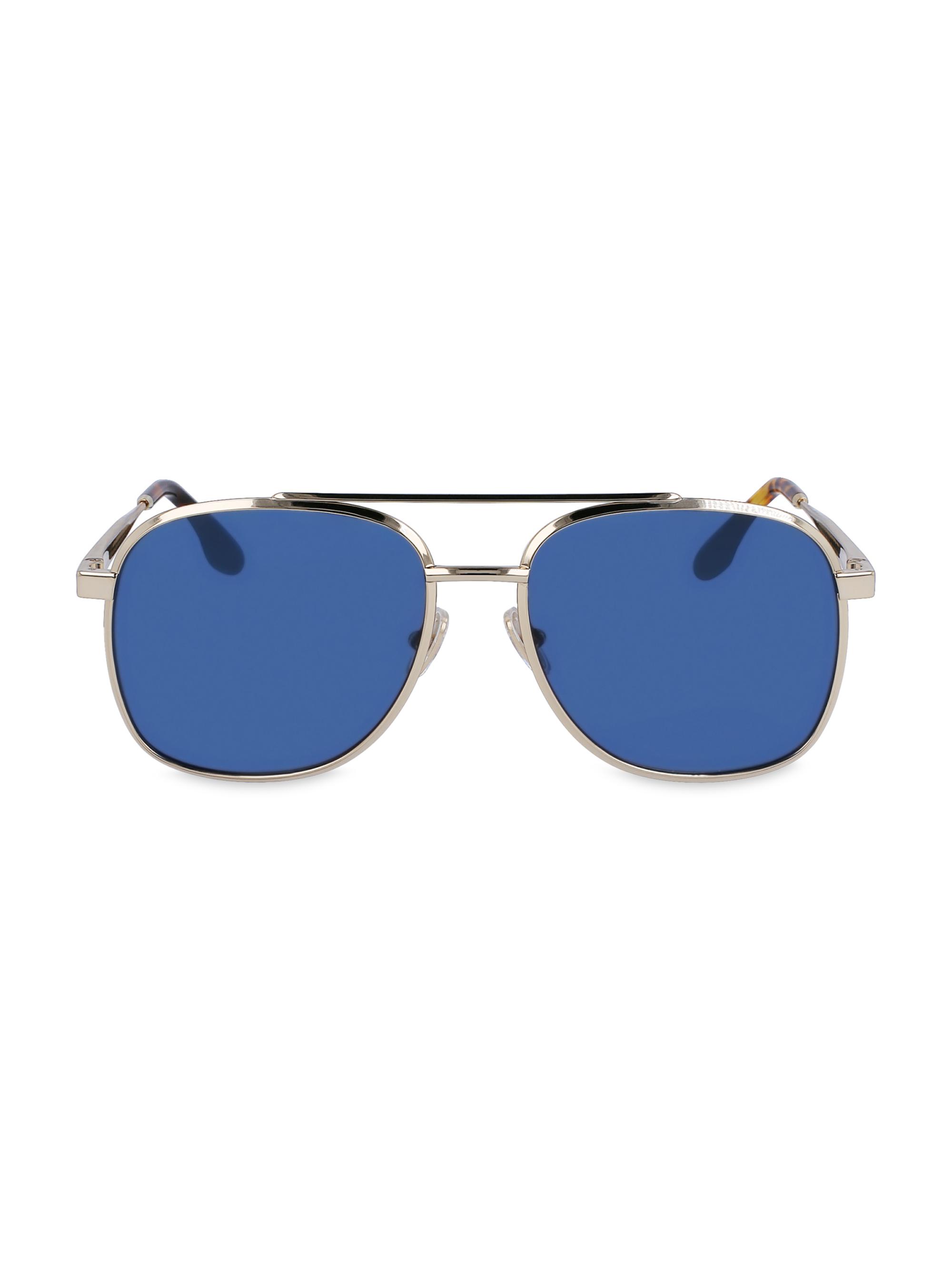 Victoria Beckham Women's 58MM V Detail Navigator Sunglasses - Gold Blue
