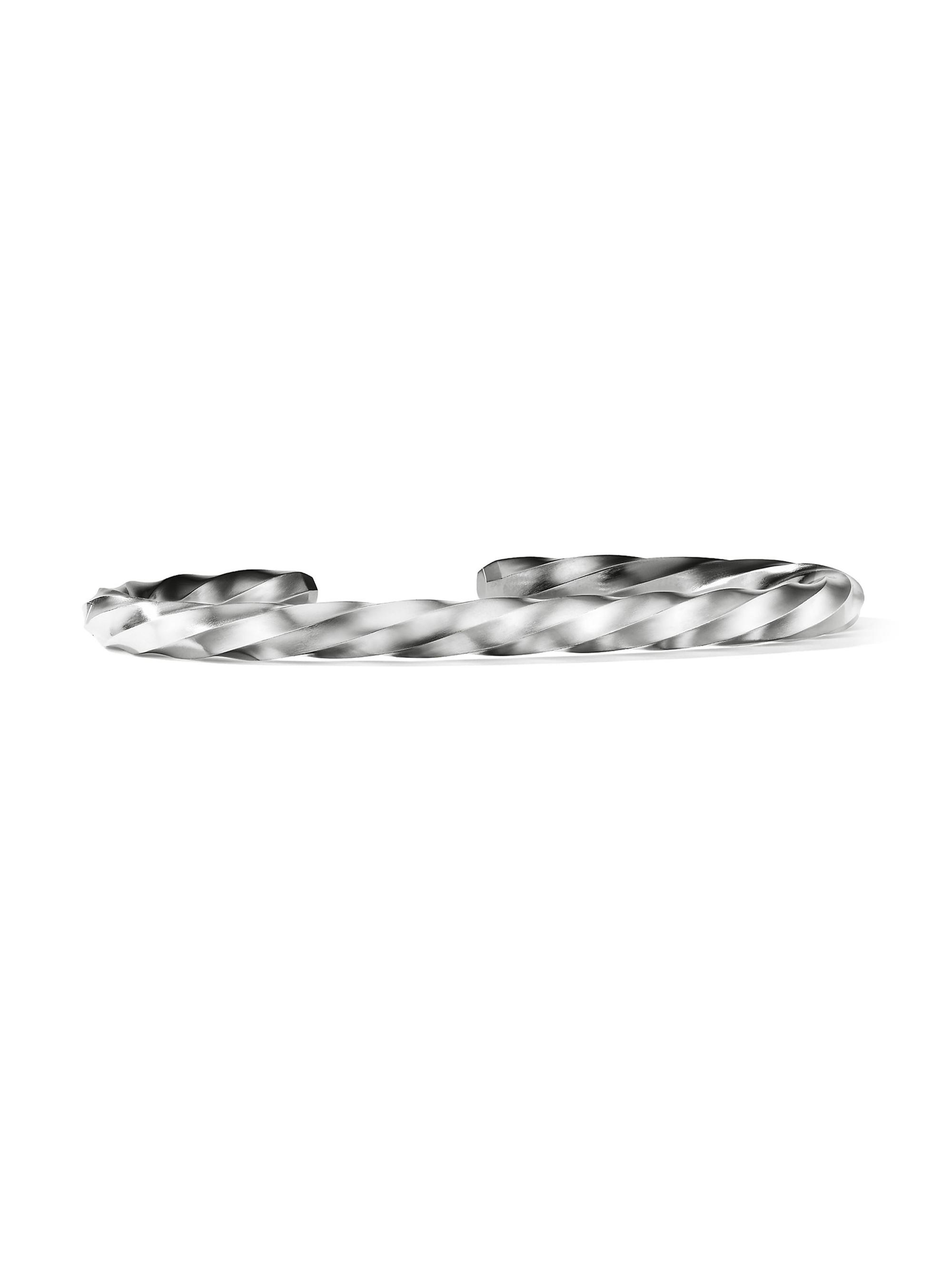 David Yurman Men's Cable Edge Cuff Sterling Silver Bracelet - Silver
