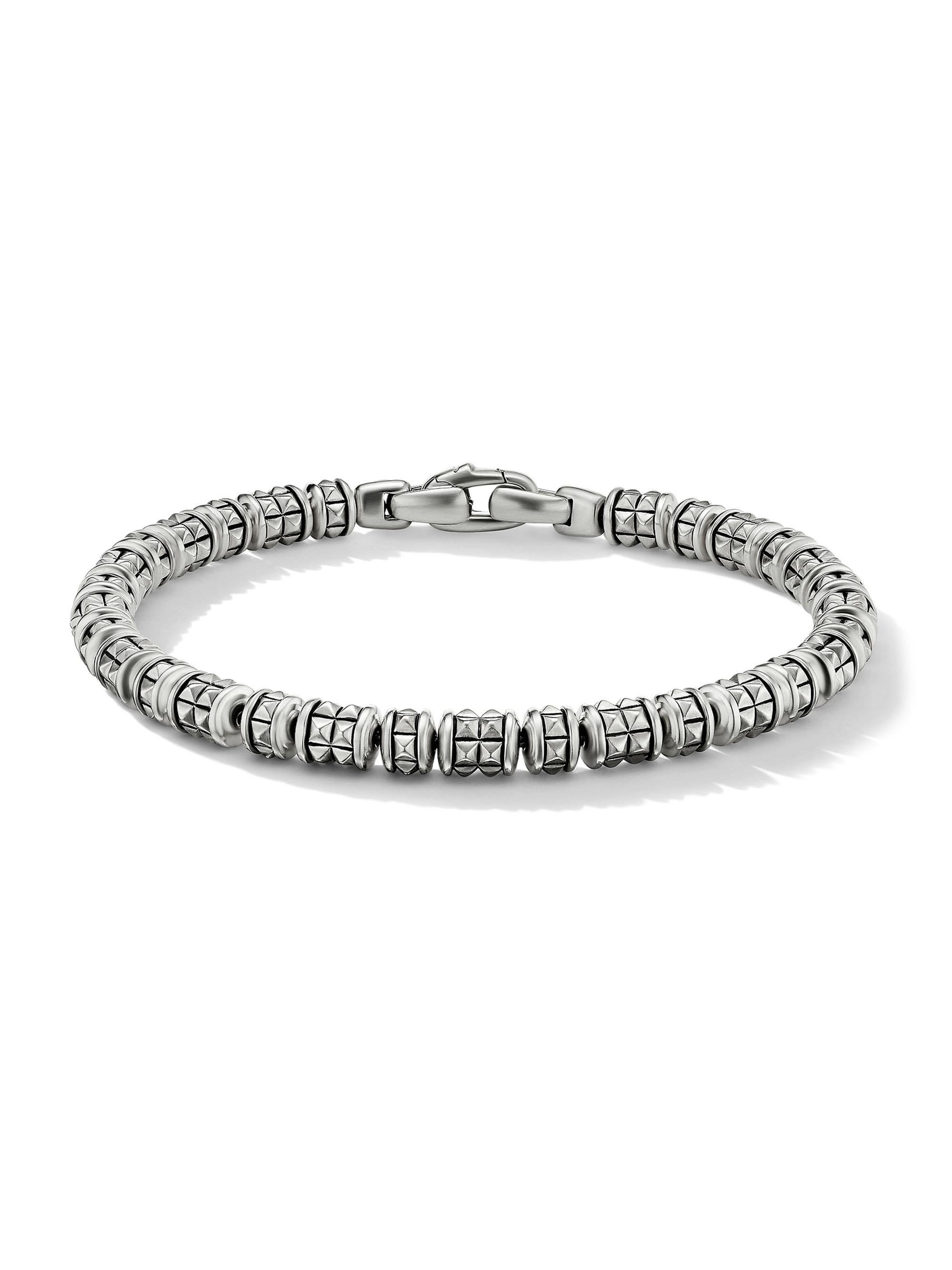 David Yurman Men's Pyramid Sterling Silver Beaded Bracelet