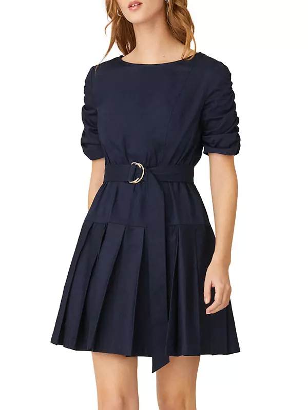 Lilith Belted Pleated Minidress