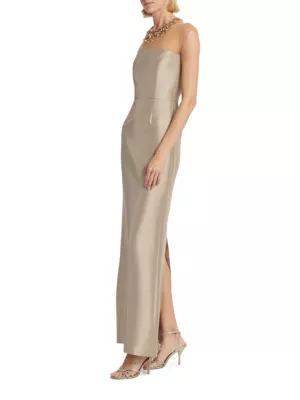 Saks Champagne Evening Gowns