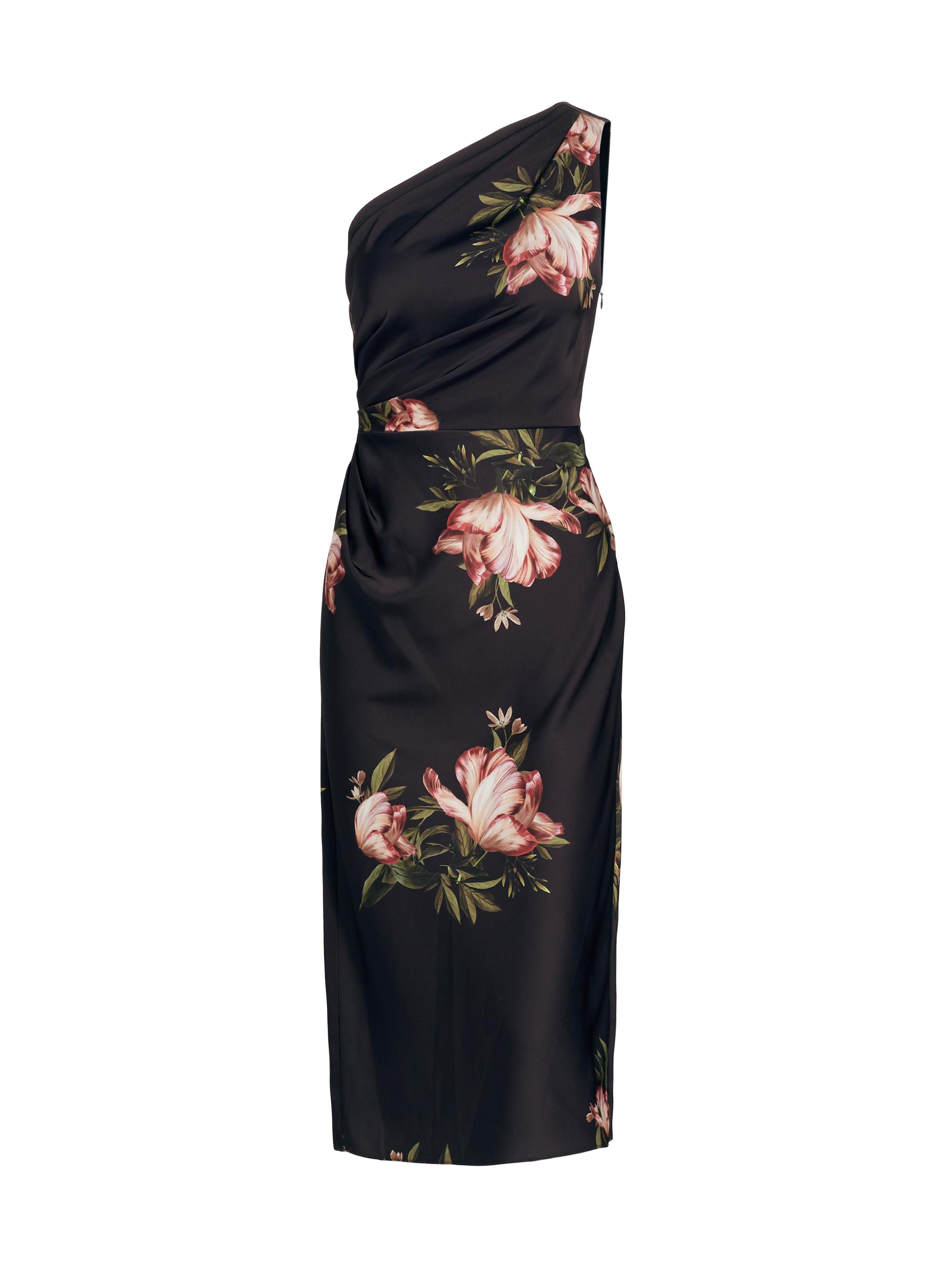 Sachin & Babi Women's Carmen Floral One-Shoulder Midi-Dress - Noir Blossom
