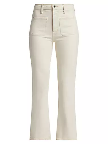 Derek Lam 10 Crosby Delos Cropped Wide-leg Sailor Pants In Soft White