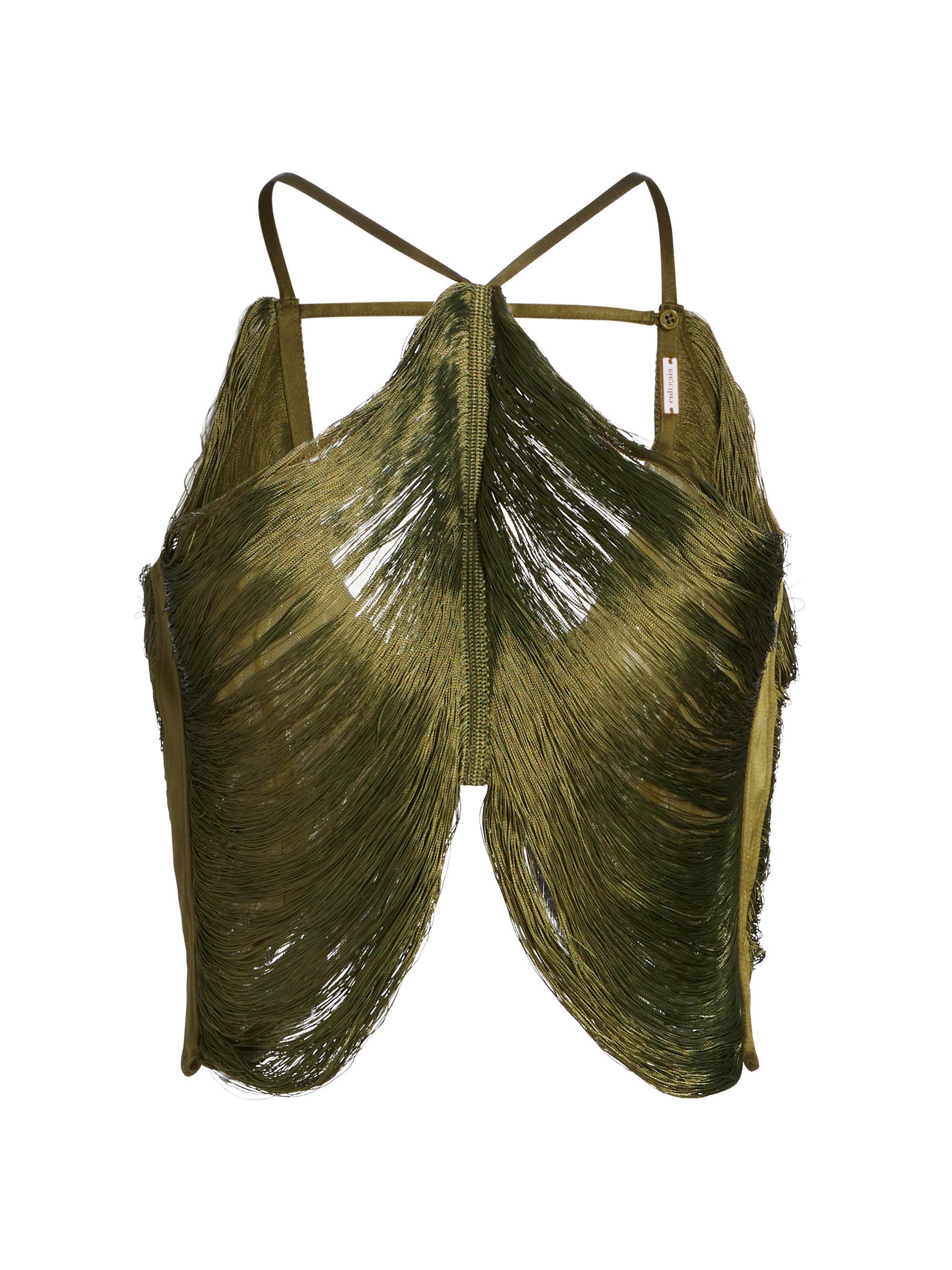 Cult Gaia Women's Quella Fringe Crop Top - Serpent