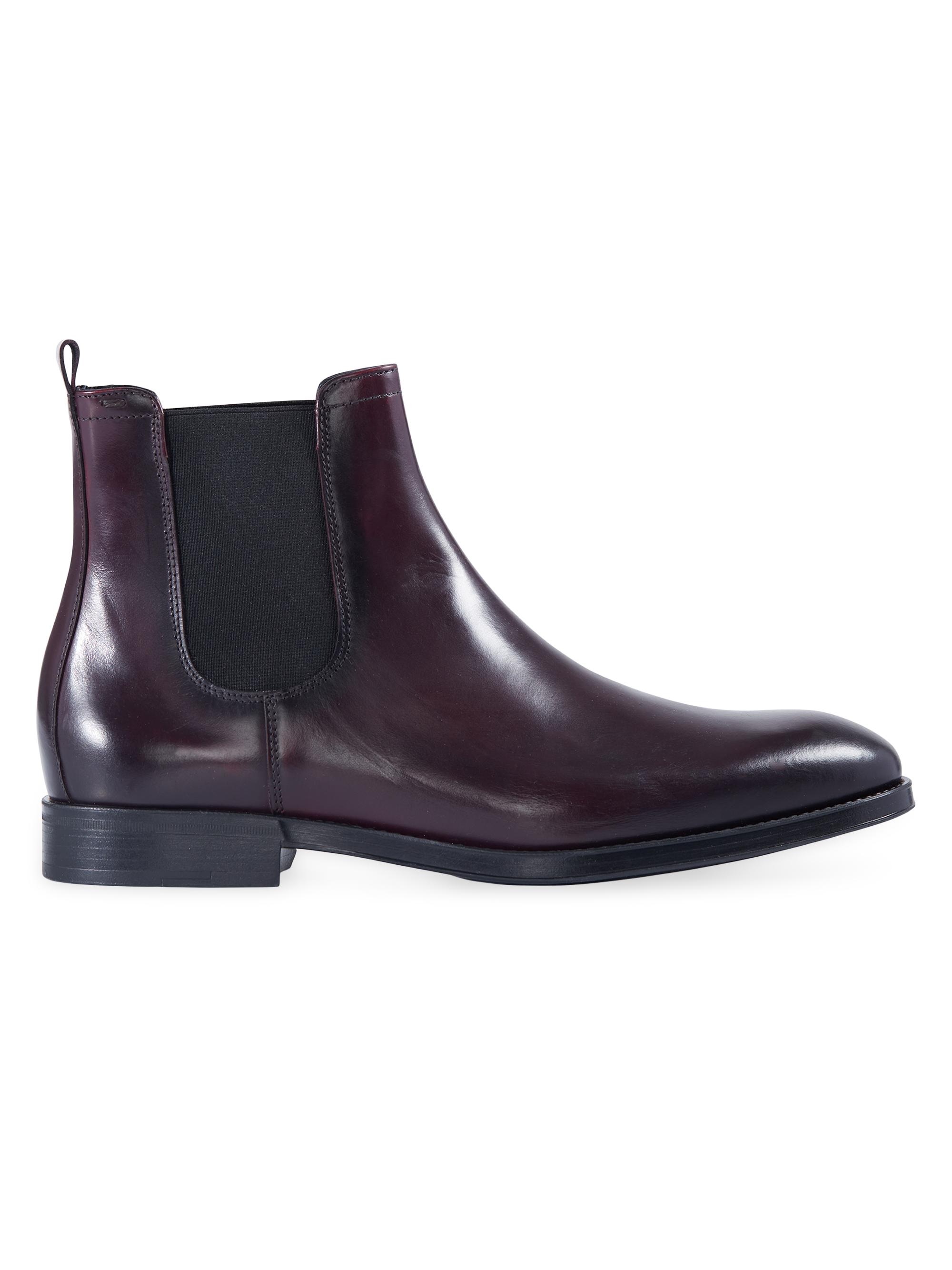 Paul Stuart Men's Leather Chelsea Boots - Wine