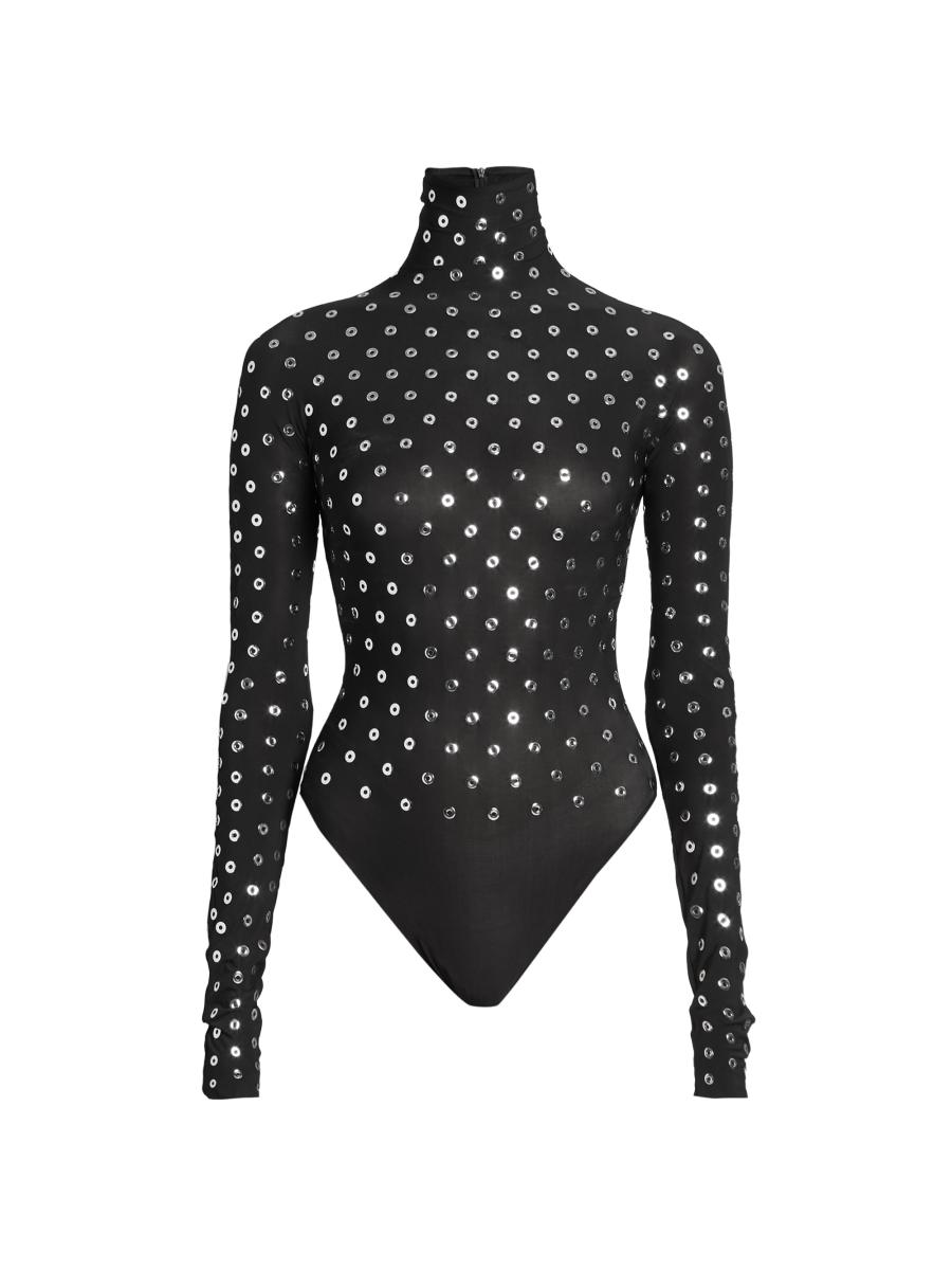 Alaïa Eyelet Turtleneck Bodysuit | Saks Fifth Avenue