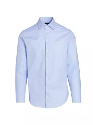 Giorgio Armani graphic-print cotton shirt - Blue