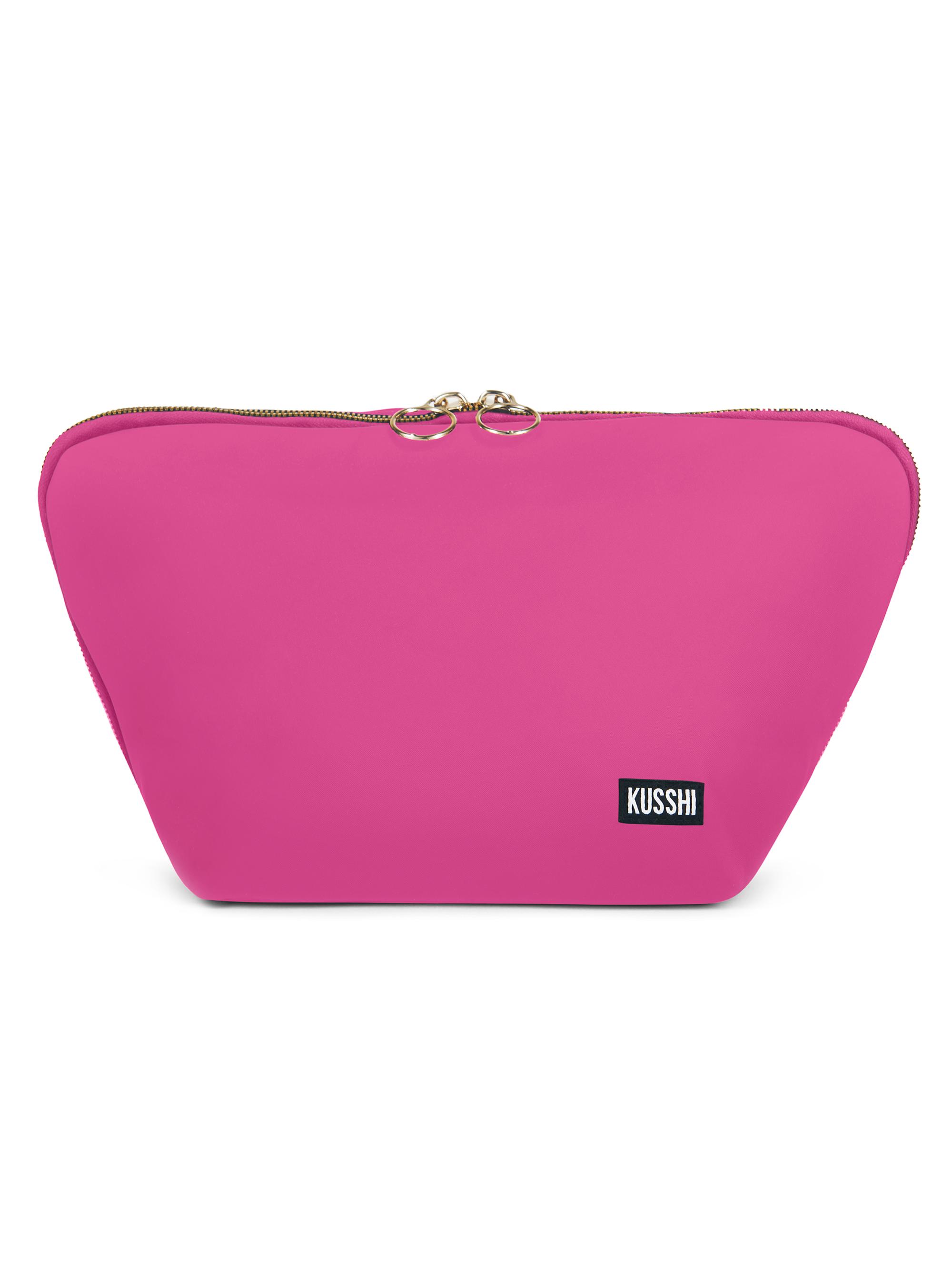 KUSSHI Women's Vacationer Makeup Bag - Hot Pink Teal