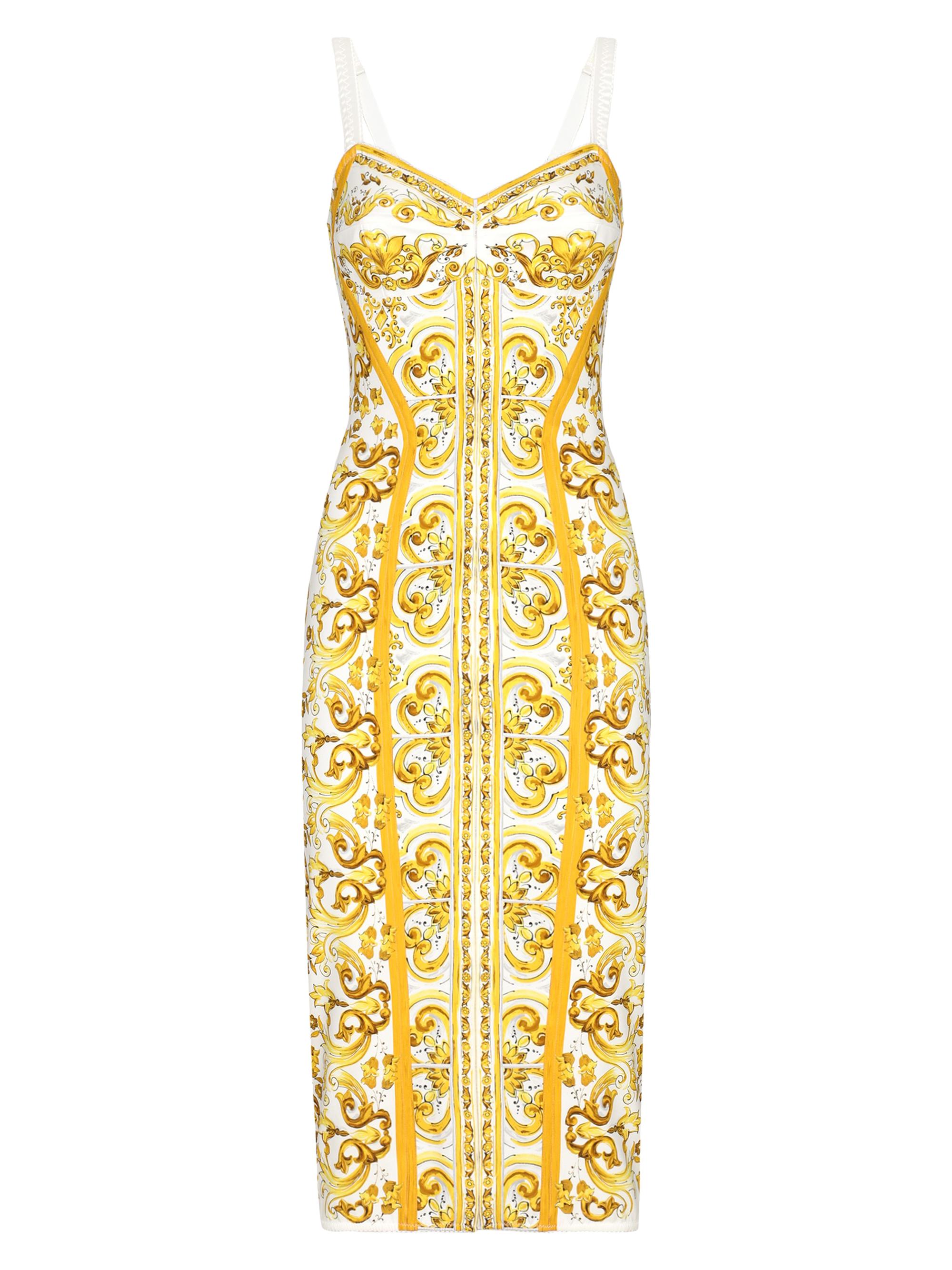 Dolce & Gabbana Women's Maiolica Print Midi Sheath Dress - Mix Maiolica Giallo