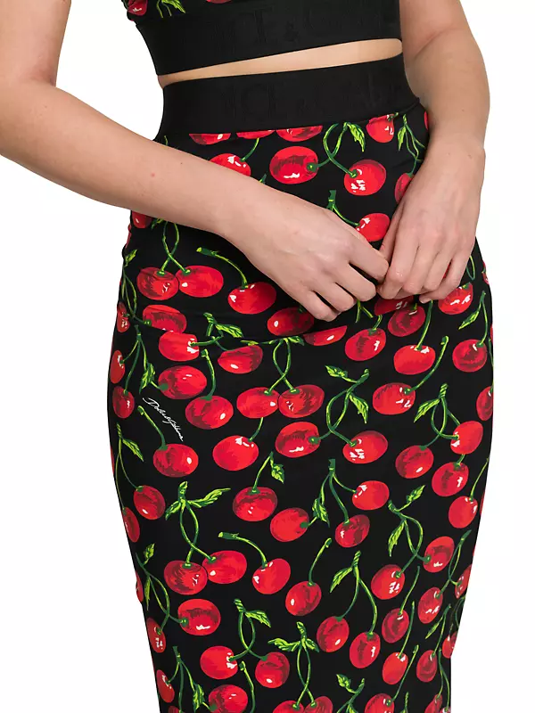 Dolce & Gabbana Logo-Band Floral-Print Satin Longuette Skirt worn by Nadia  Caterina Munno as seen in Sherri on November 11, 2022
