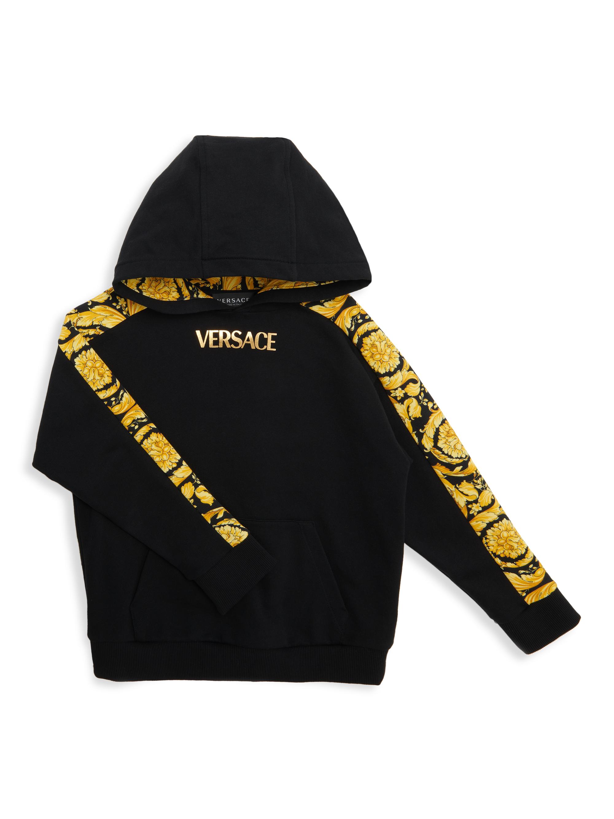Versace Little Kid's & Kid's Foil Stamp Logo Barocco Sweatshirt - Black Gold