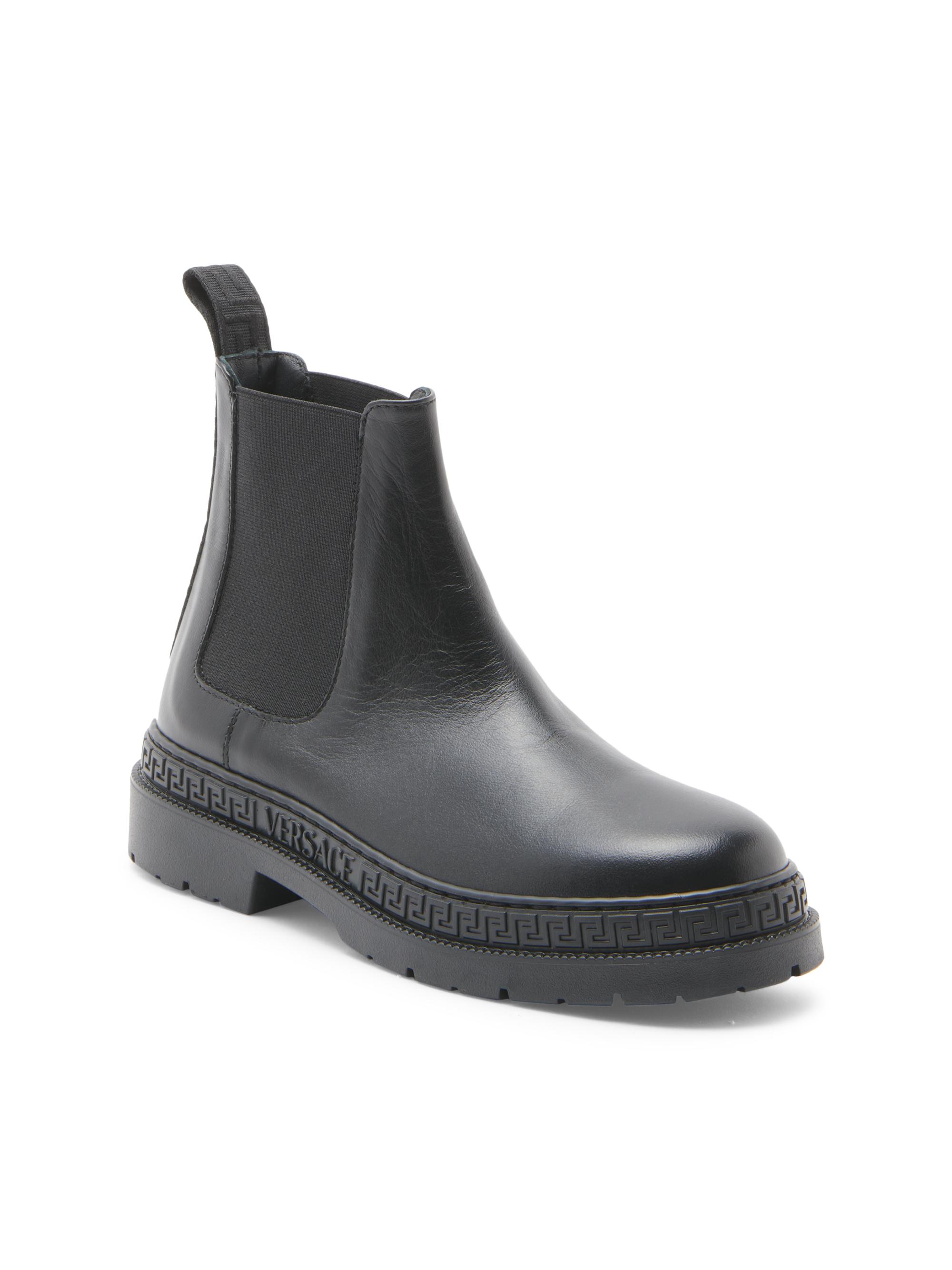 Versace Little Kid's & Kid's Chelsea Leather Boots - Black 2.5 (Child) | Thumbnail 3