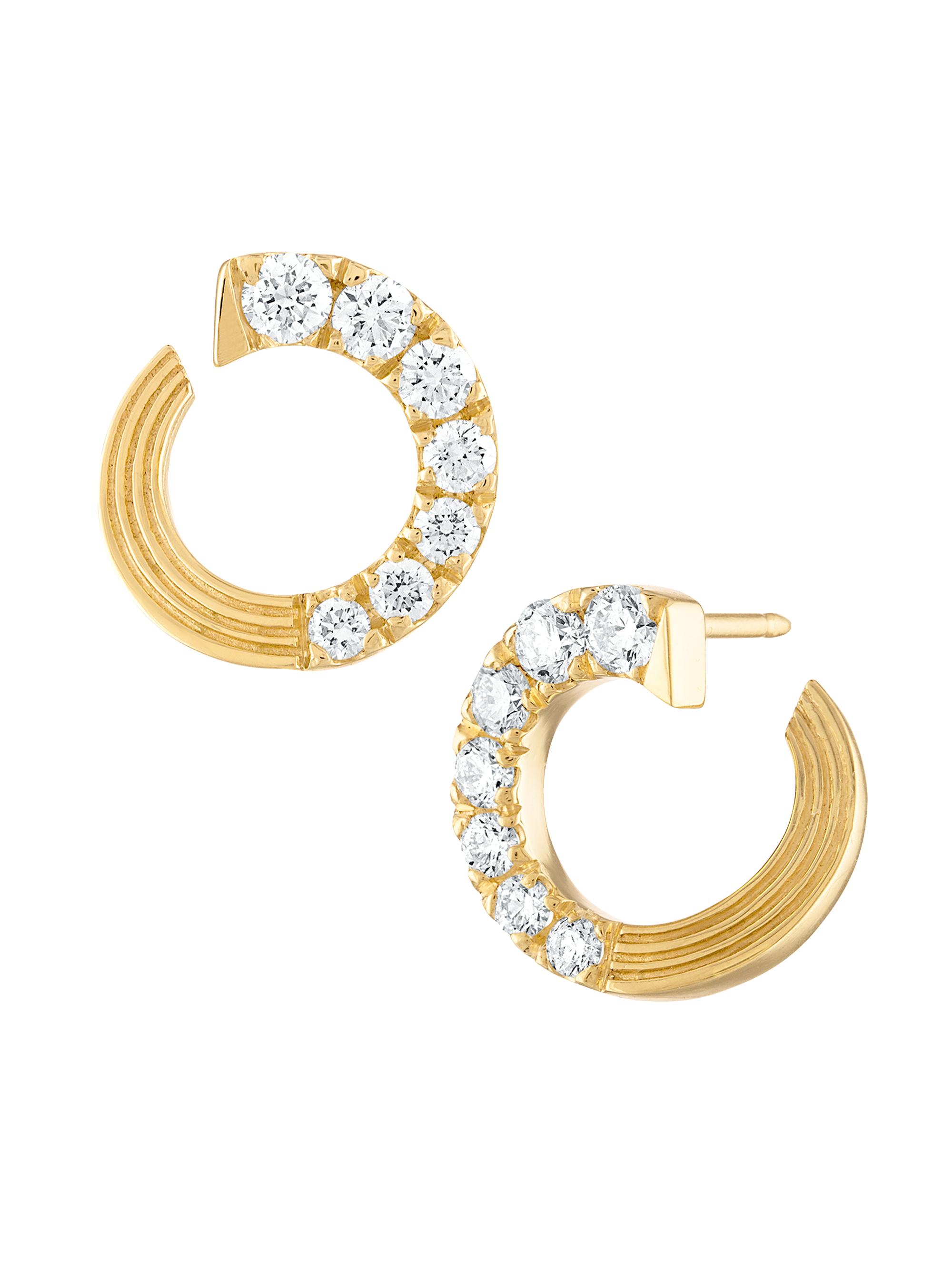 Gigi Ferranti Women's Portofino  18K Yellow Gold & 0.88 TCW Diamond Hoop Earrings - Yellow Gold