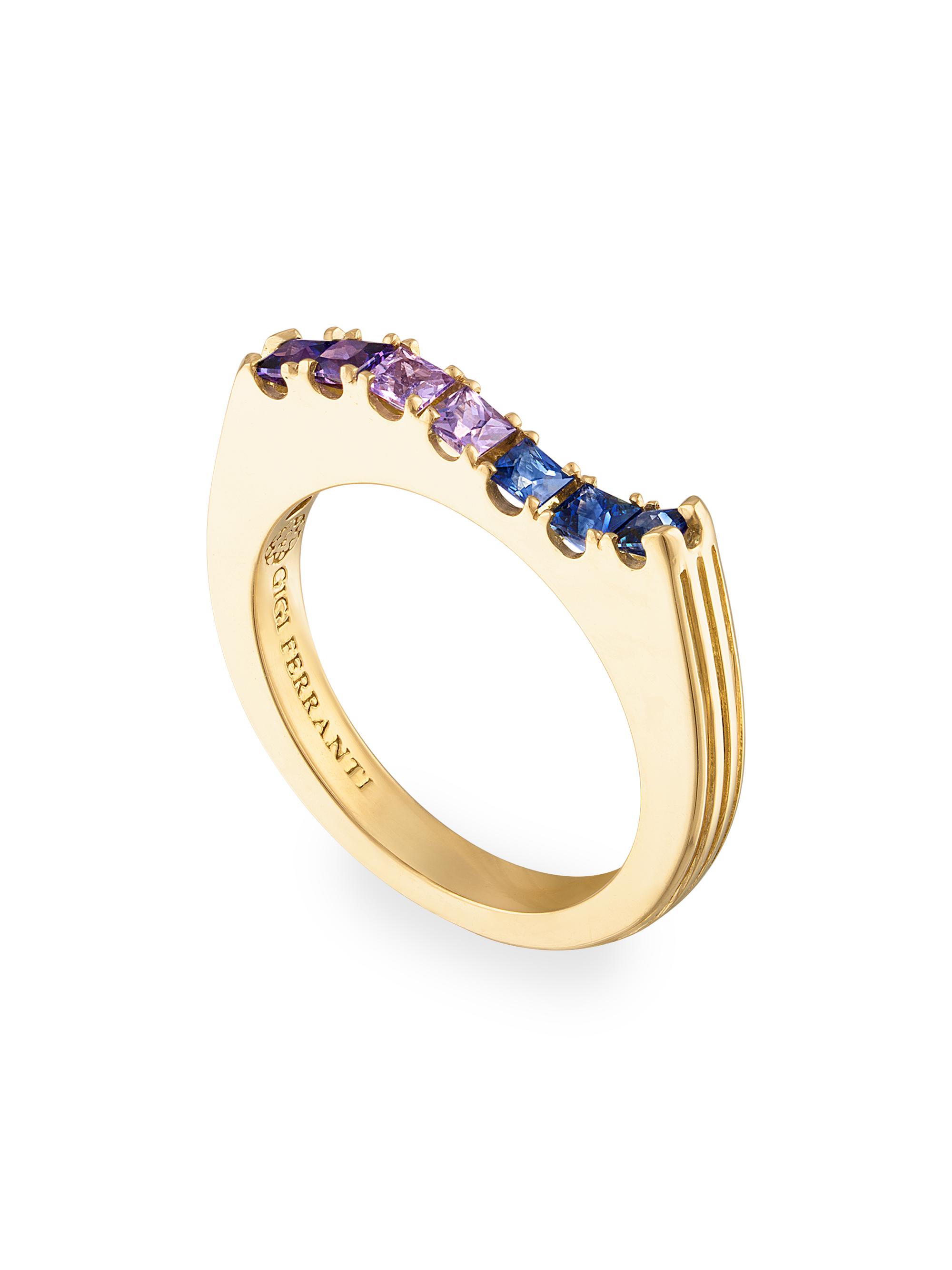 Gigi Ferranti Women's Portofino 18K Yellow Gold & Multicolored Sapphire Wave Ring - Yellow Gold