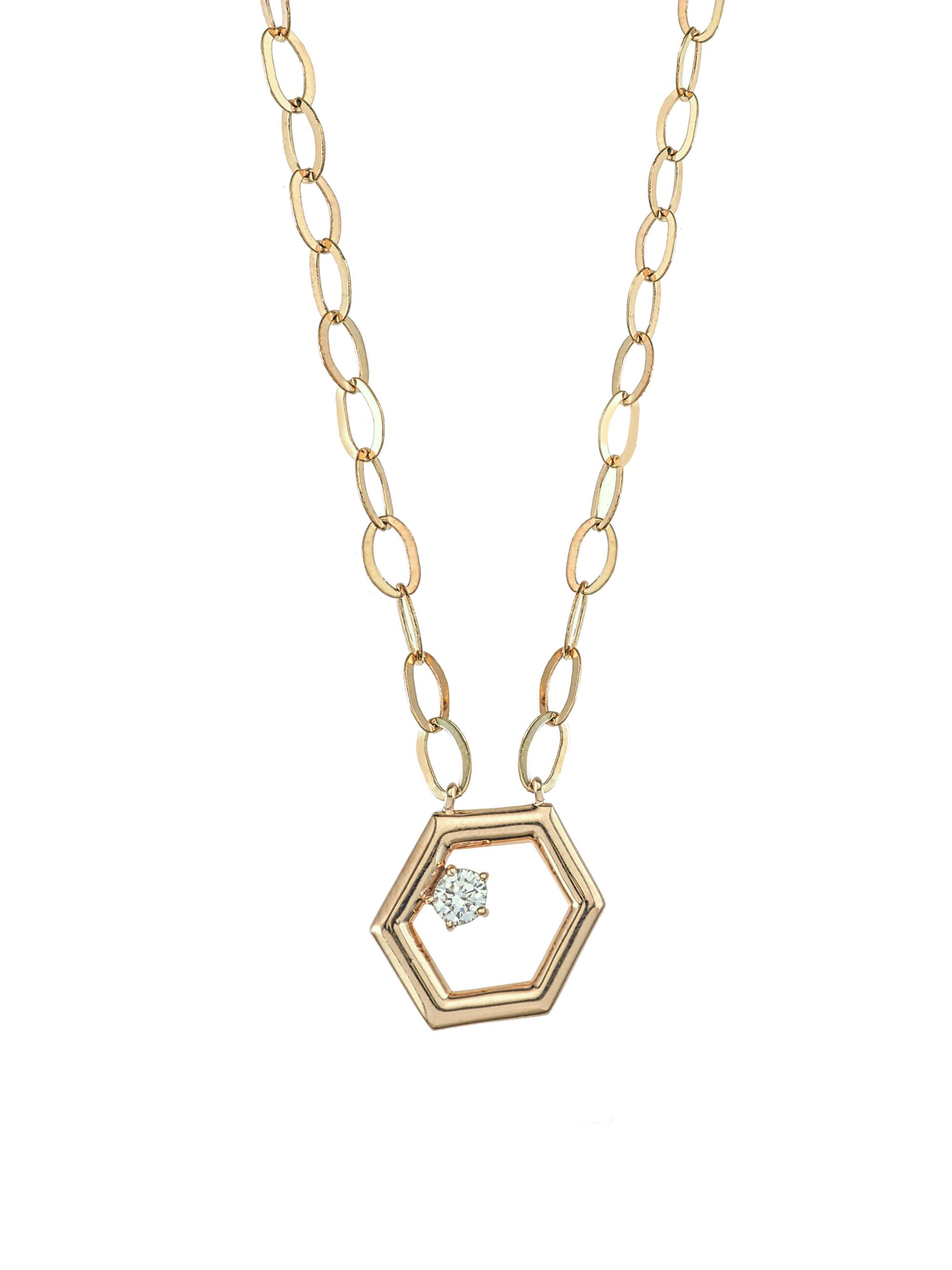 Gigi Ferranti Women's Modern Classics Favo 14K Yellow Gold & 0.12 TCW Diamond Pendant Necklace - Yellow Gold