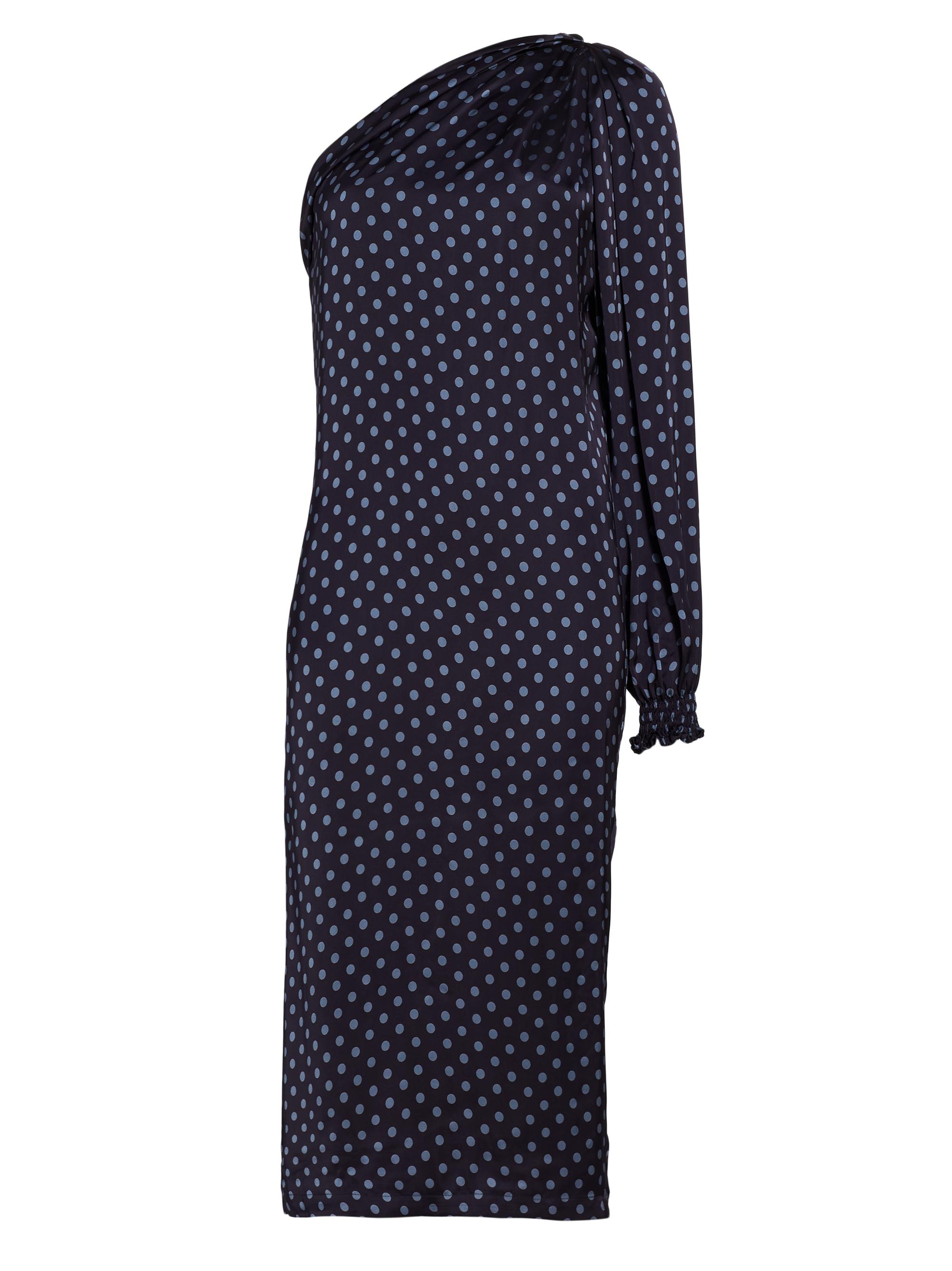 Rachel Comey Women's Keeley One-Shoulder Polka-Dot Midi-Dress - Navy
