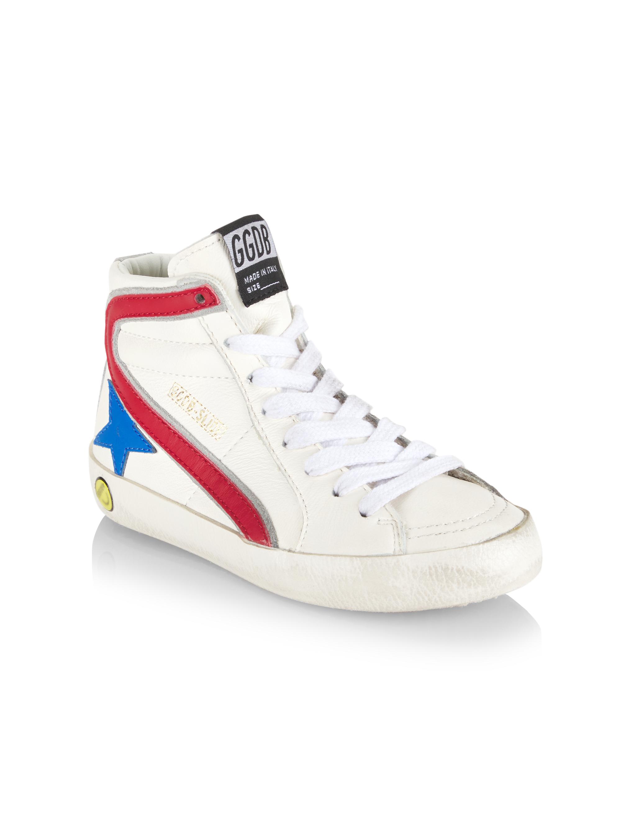 Golden Goose Baby's, Little Kid's & Kid's Star Leather Quarter And Wave High-Top Sneakers - White Red 12 (Child) | Thumbnail 4
