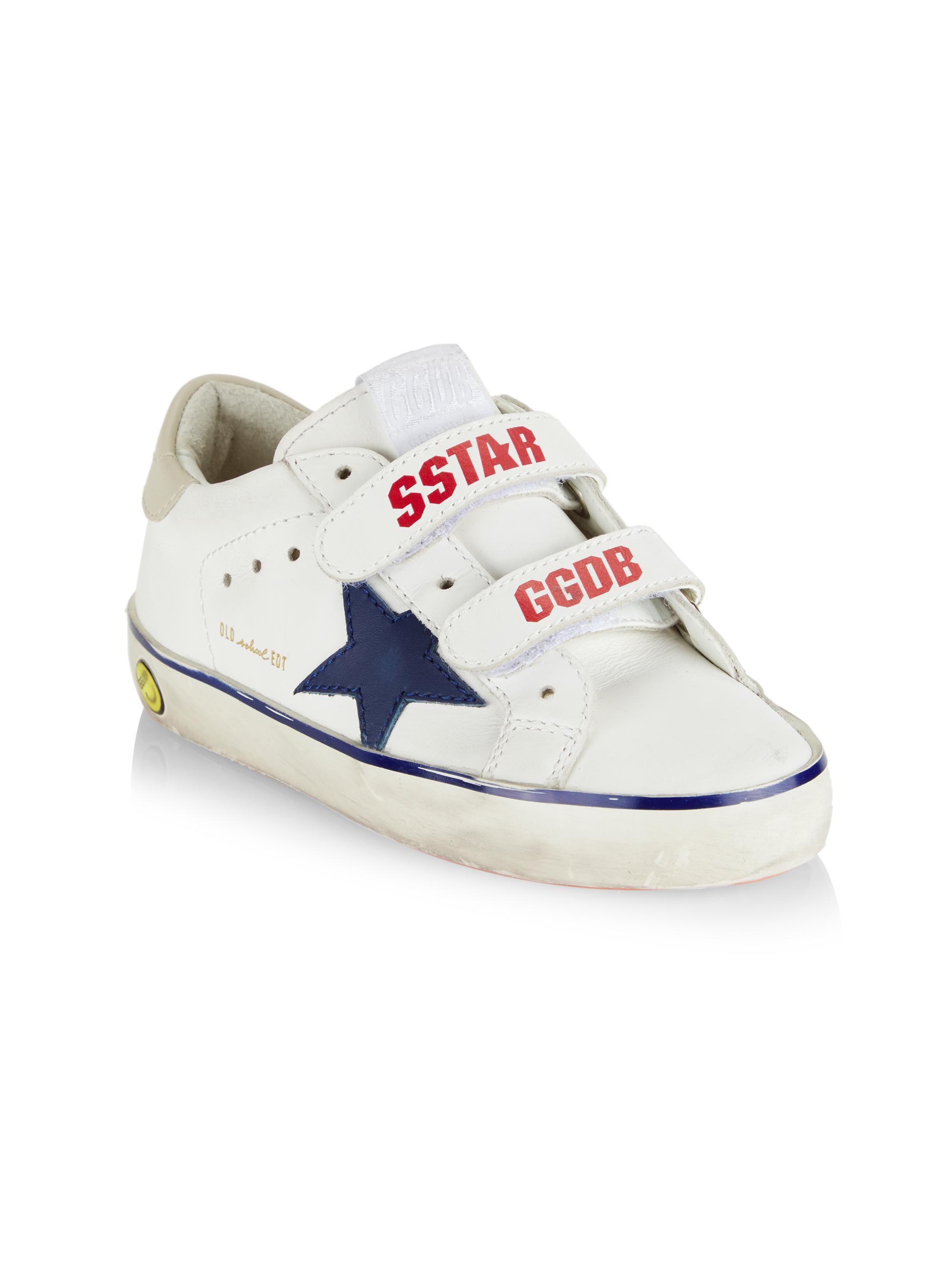 Golden Goose Kids Baby School leather sneakers - White