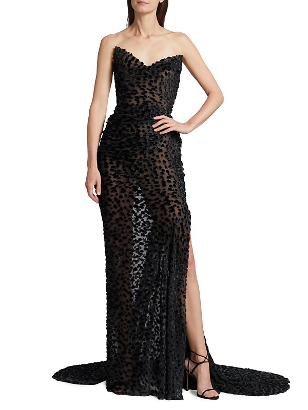 Shop Jason Wu Collection Draped Velvet Dot Gown | Saks Fifth Shop Jason Wu Collection Draped Velvet Dot Gown | Saks Fifth