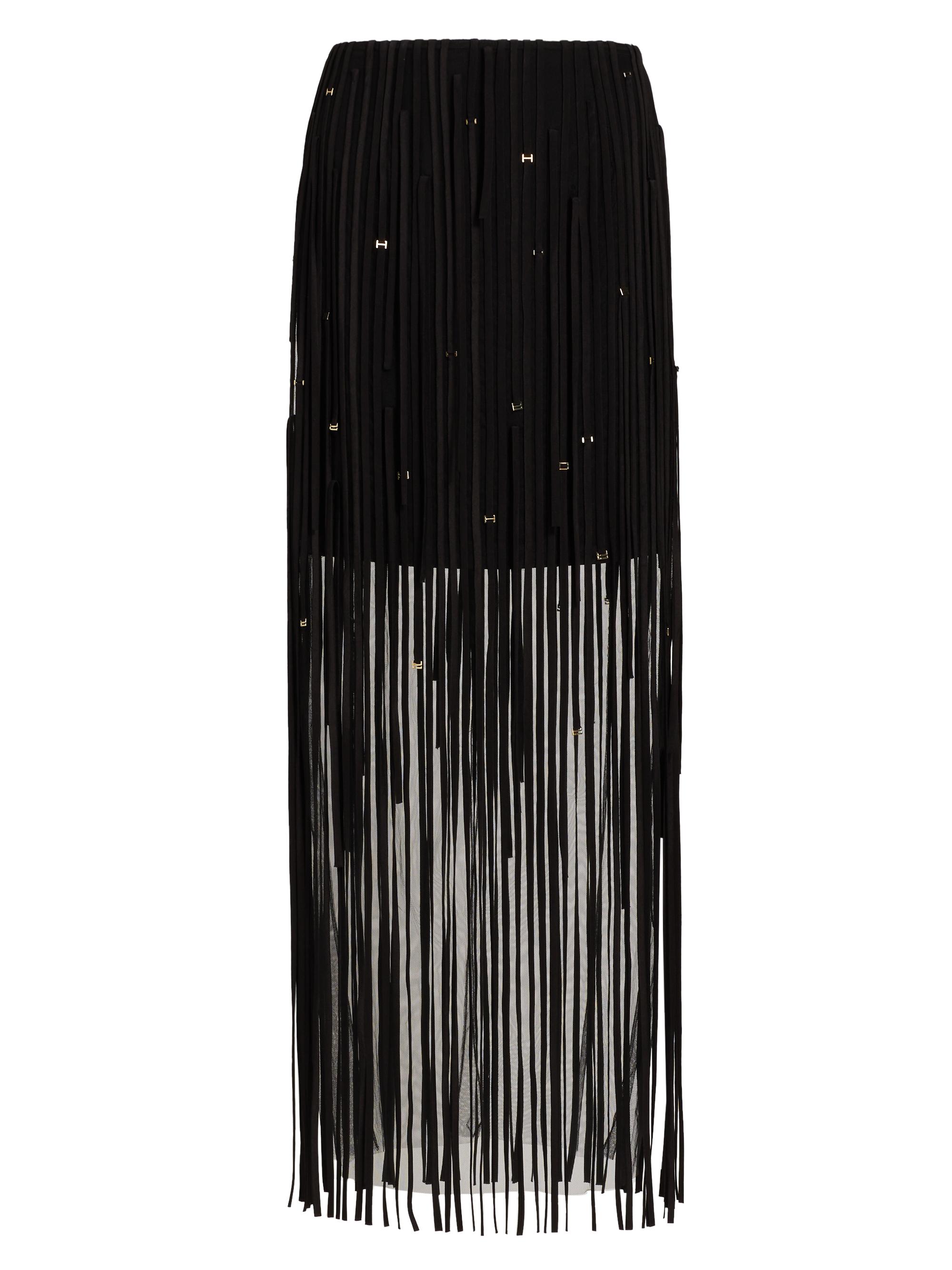 Jason Wu Collection Women's Fringed Tulle Pencil Skirt - Black